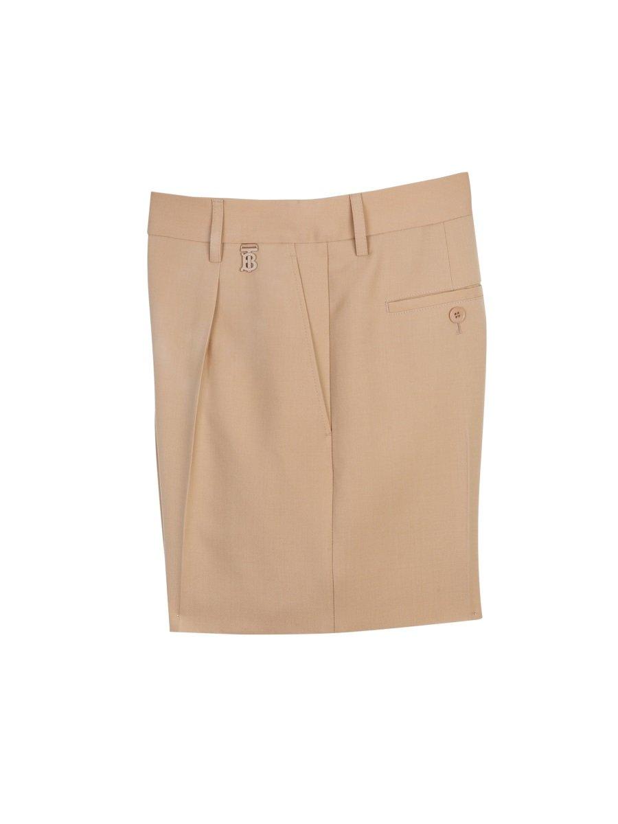 Shop Burberry Logo Detailed Pleated Shorts In Brown