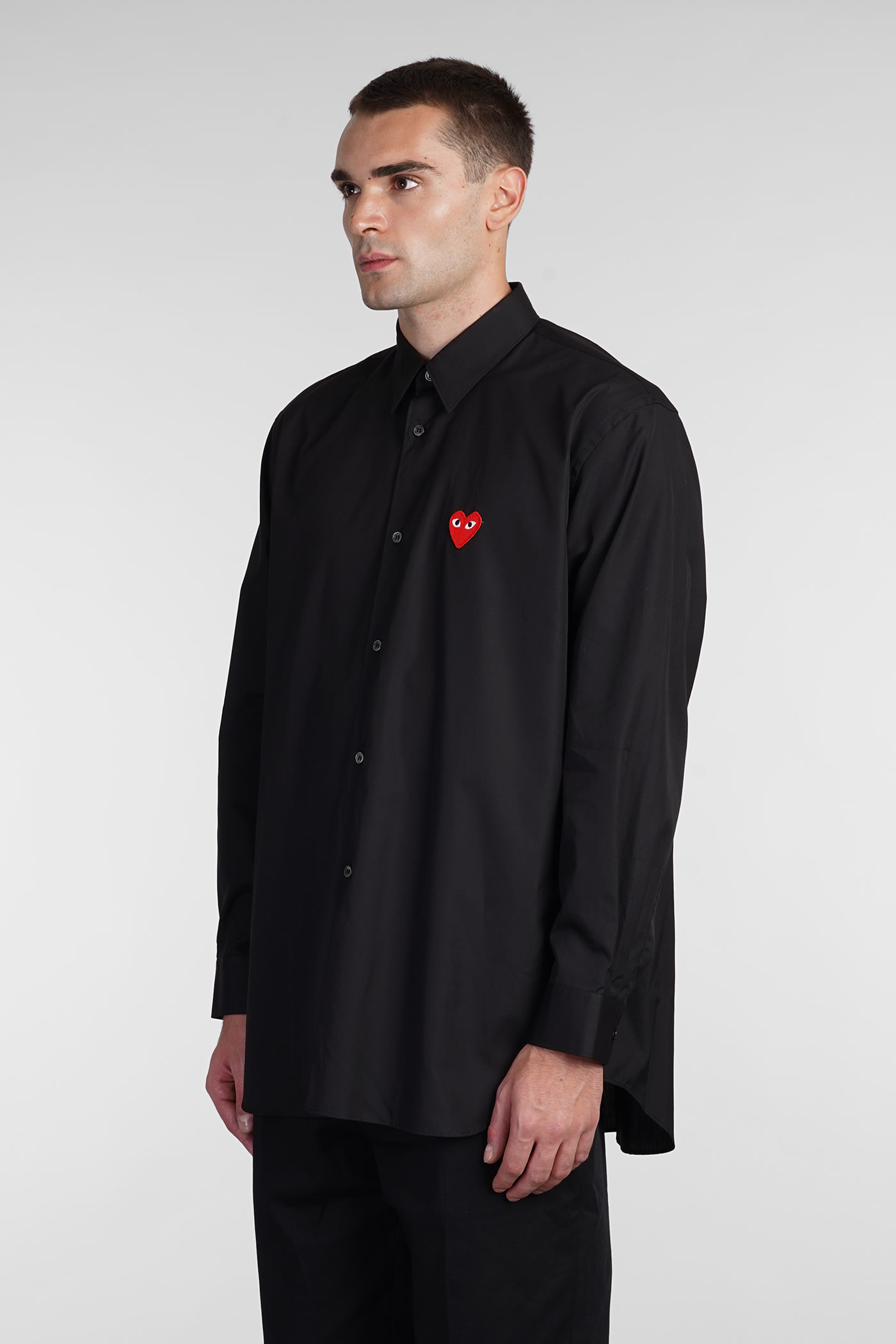 Shop Comme Des Garçons Play Shirt In Black Cotton