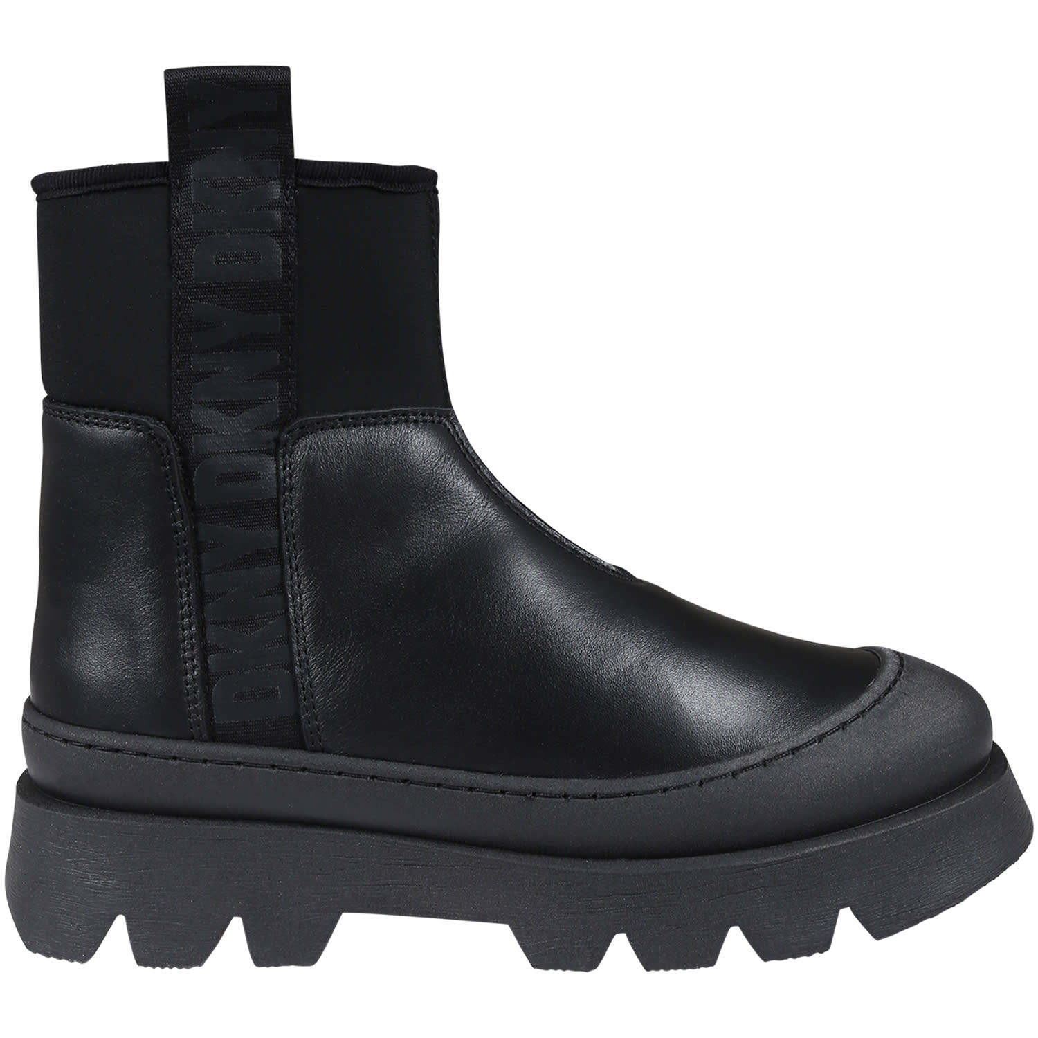 DKNY Black Ankle Boots For Girl With Logo