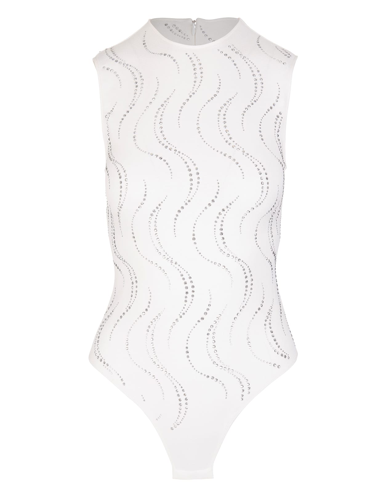 Stella McCartney Woman Cream Body Top With All-over Waves Pattern