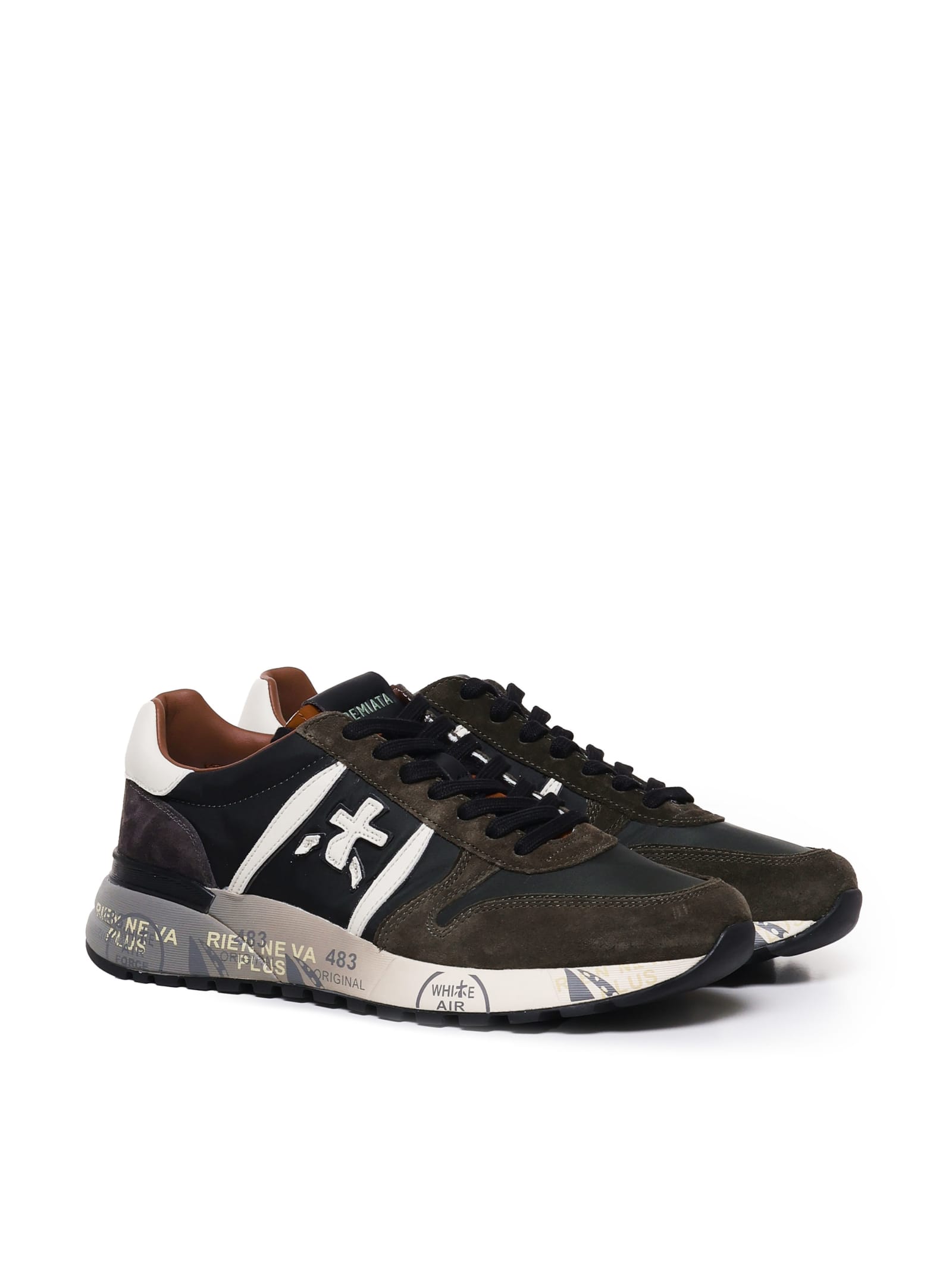 Shop Premiata Sneakers Lander Sneakers In Military Green