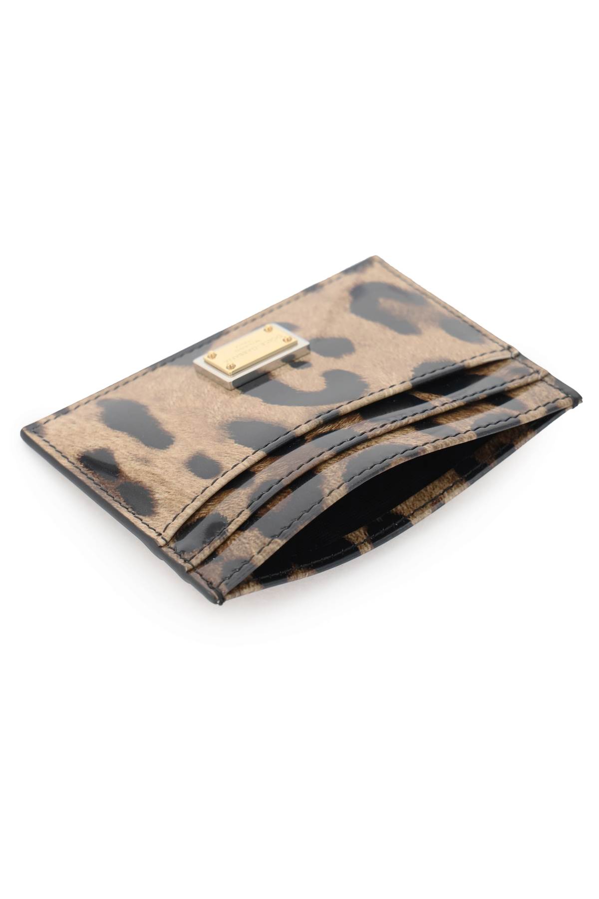 Shop Dolce & Gabbana Leopard Print Leather Cardholder In Stampa Leo