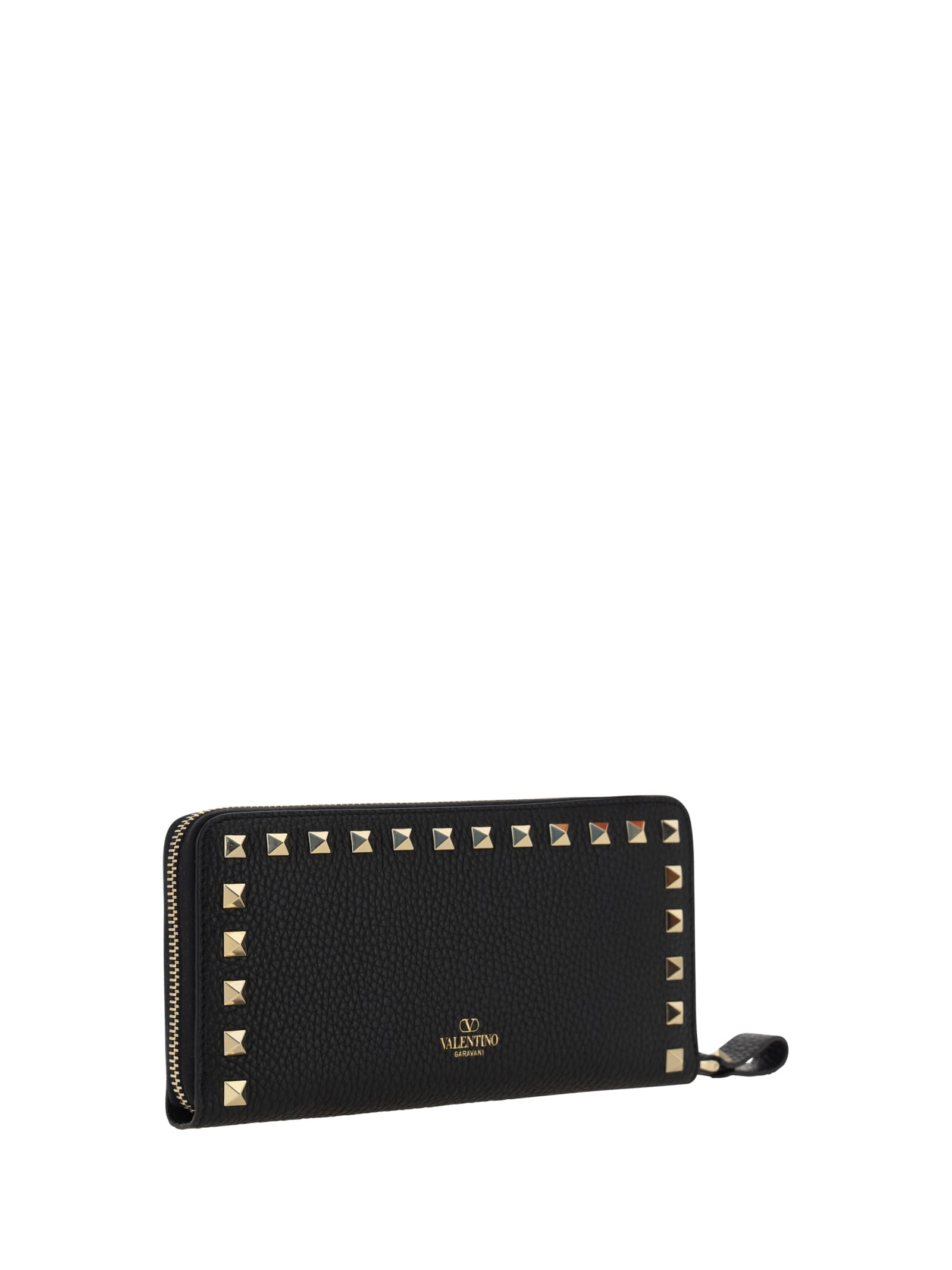 Shop Valentino Garavani Rockstud Flap French Wallet In Nero