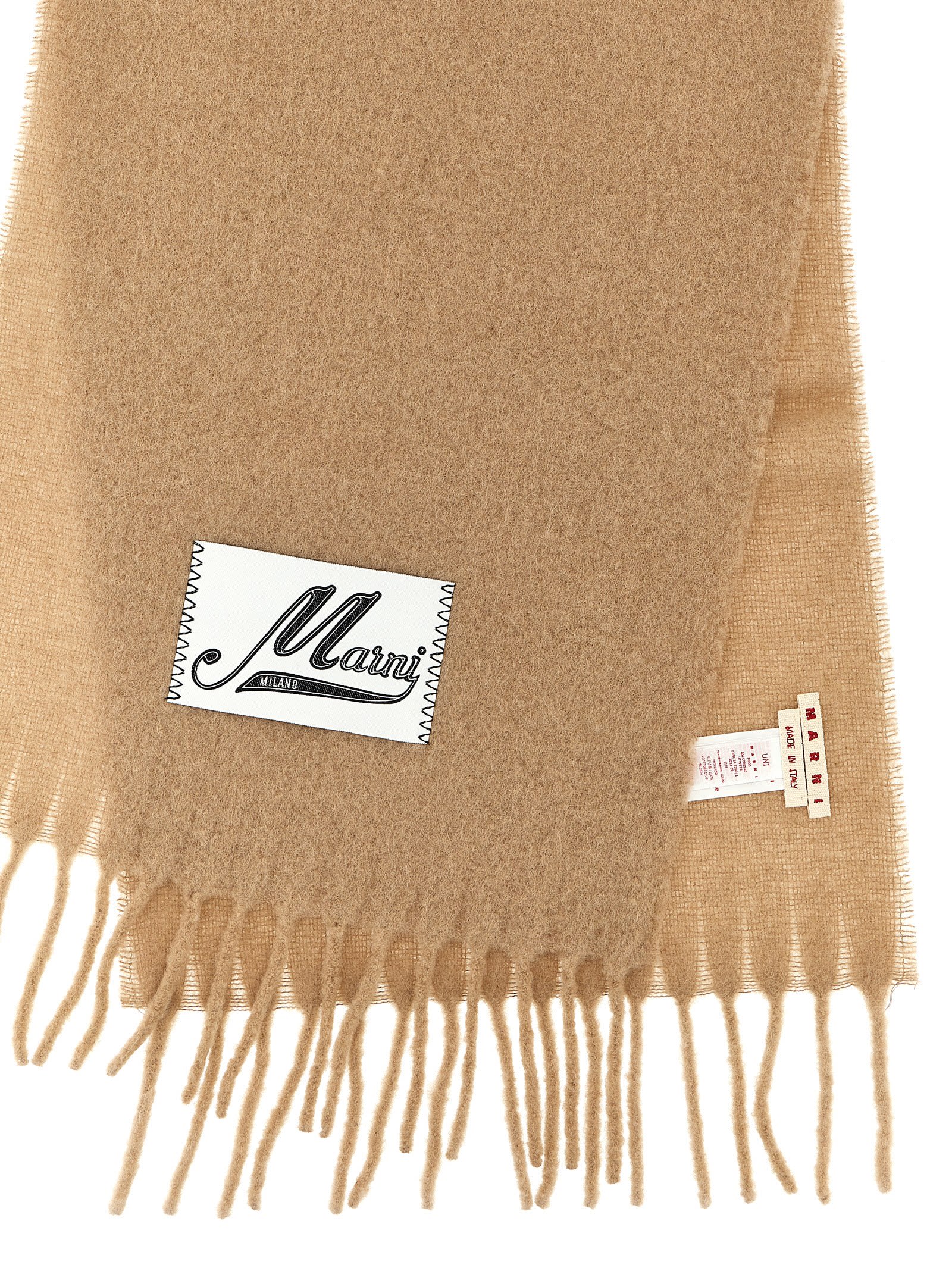 Shop Marni Logo Patch Scarf In Pink