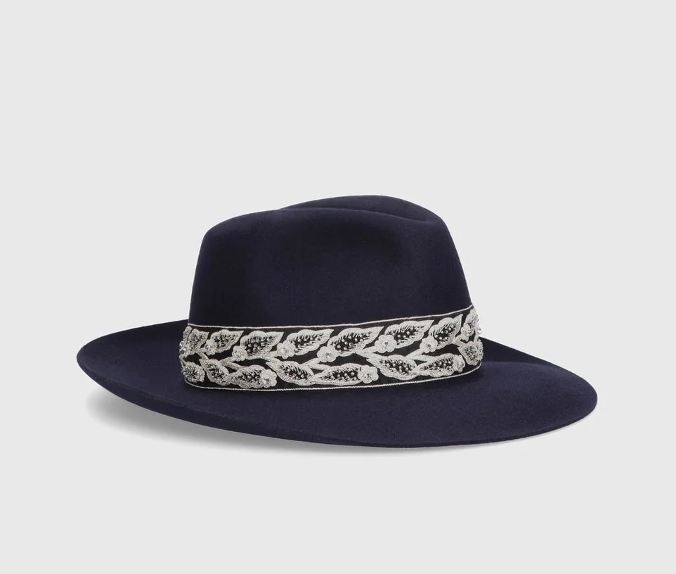 Borsalino Giulietta Rhinestones Hand Embroidery Hatband