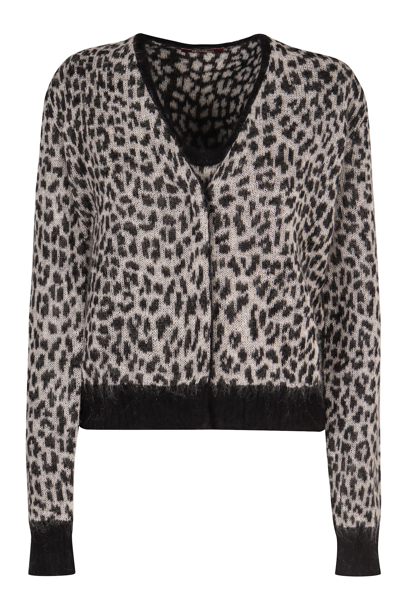 Shop Max Mara Acume Jacquard Knit Cardigan In Animalier