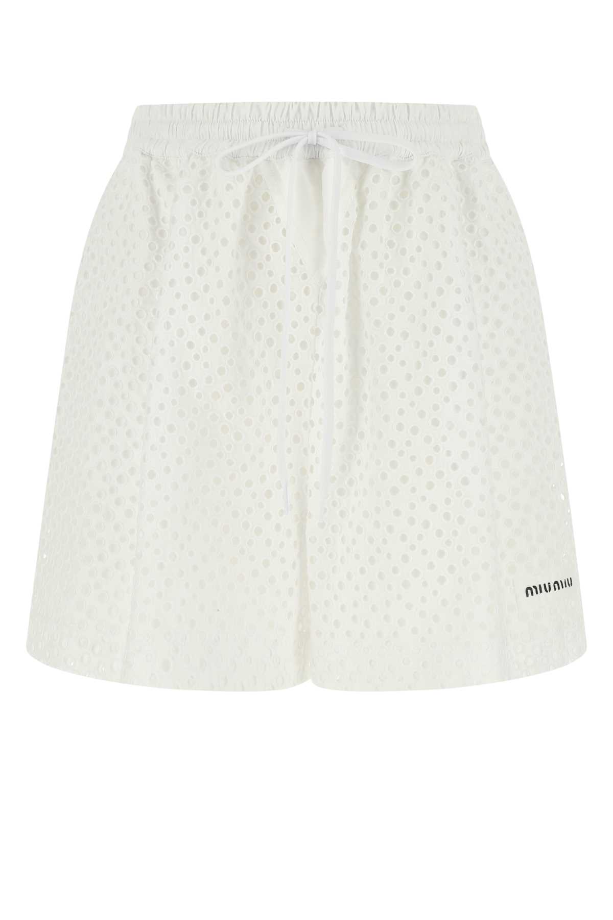 White Broderie Anglaise Shorts