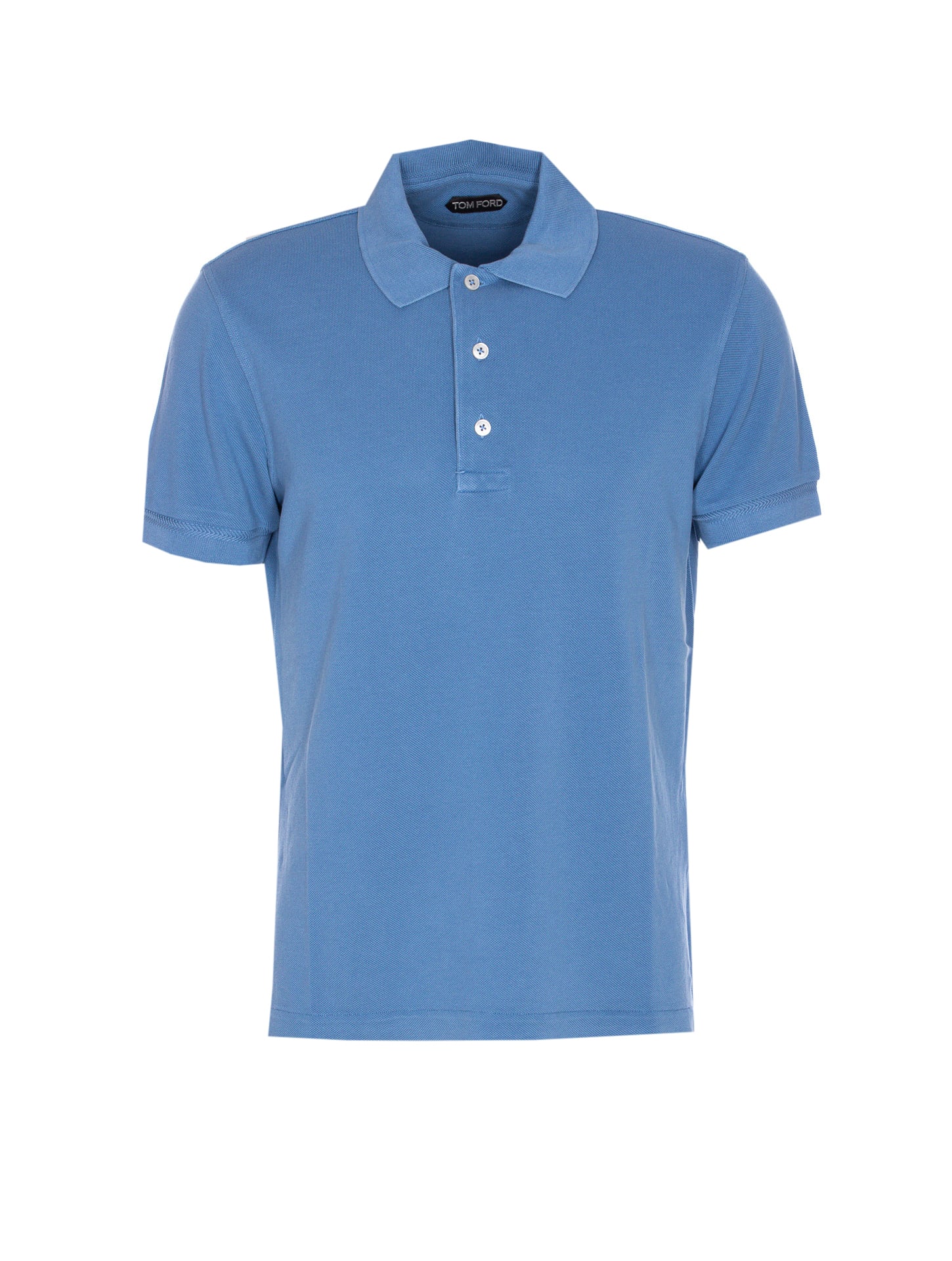Tom Ford Lyocell Piquet Polo Shirt In Blue