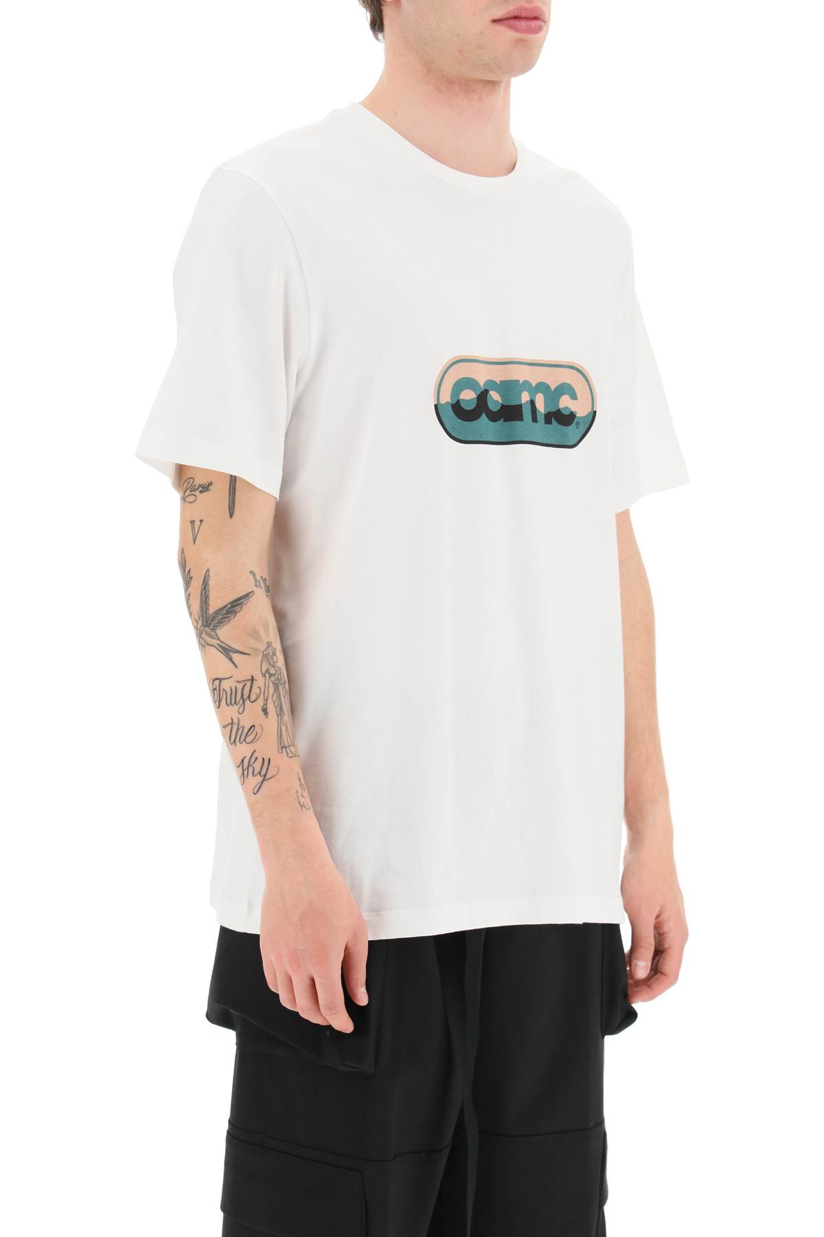 Shop Oamc Logo Print T-shirt In White (white)