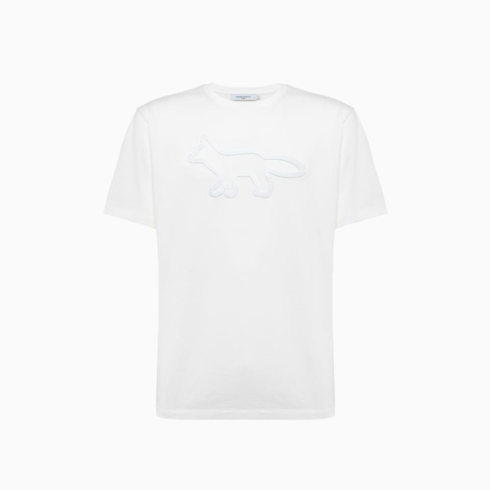 Maison Kitsuné Maison Kitsune Contour Fox T-shirt In Off White