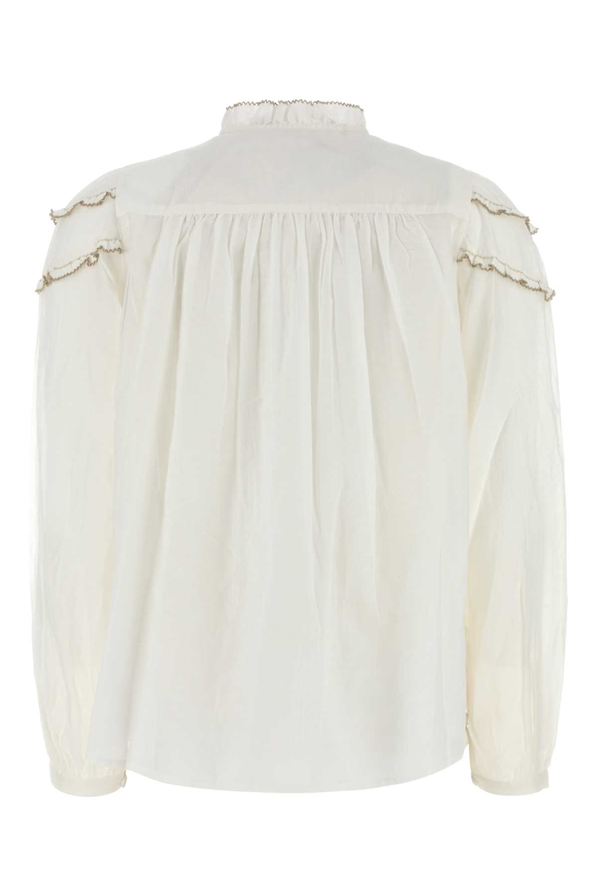Isabel Marant Étoile White Cotton Blend Christa Shirt In Neutral