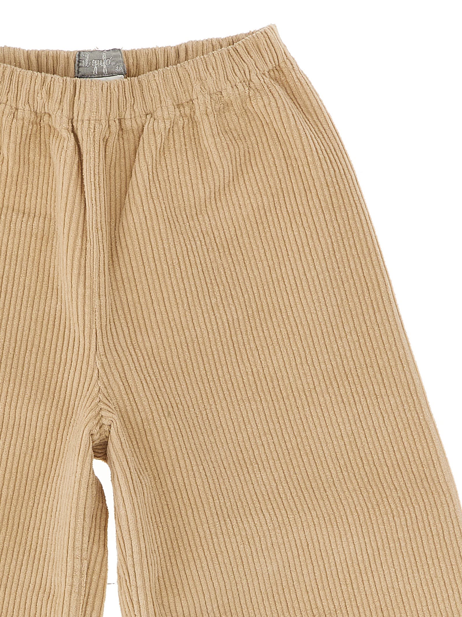 Shop Il Gufo Ribbed Velvet Pants In Caribu` Beige