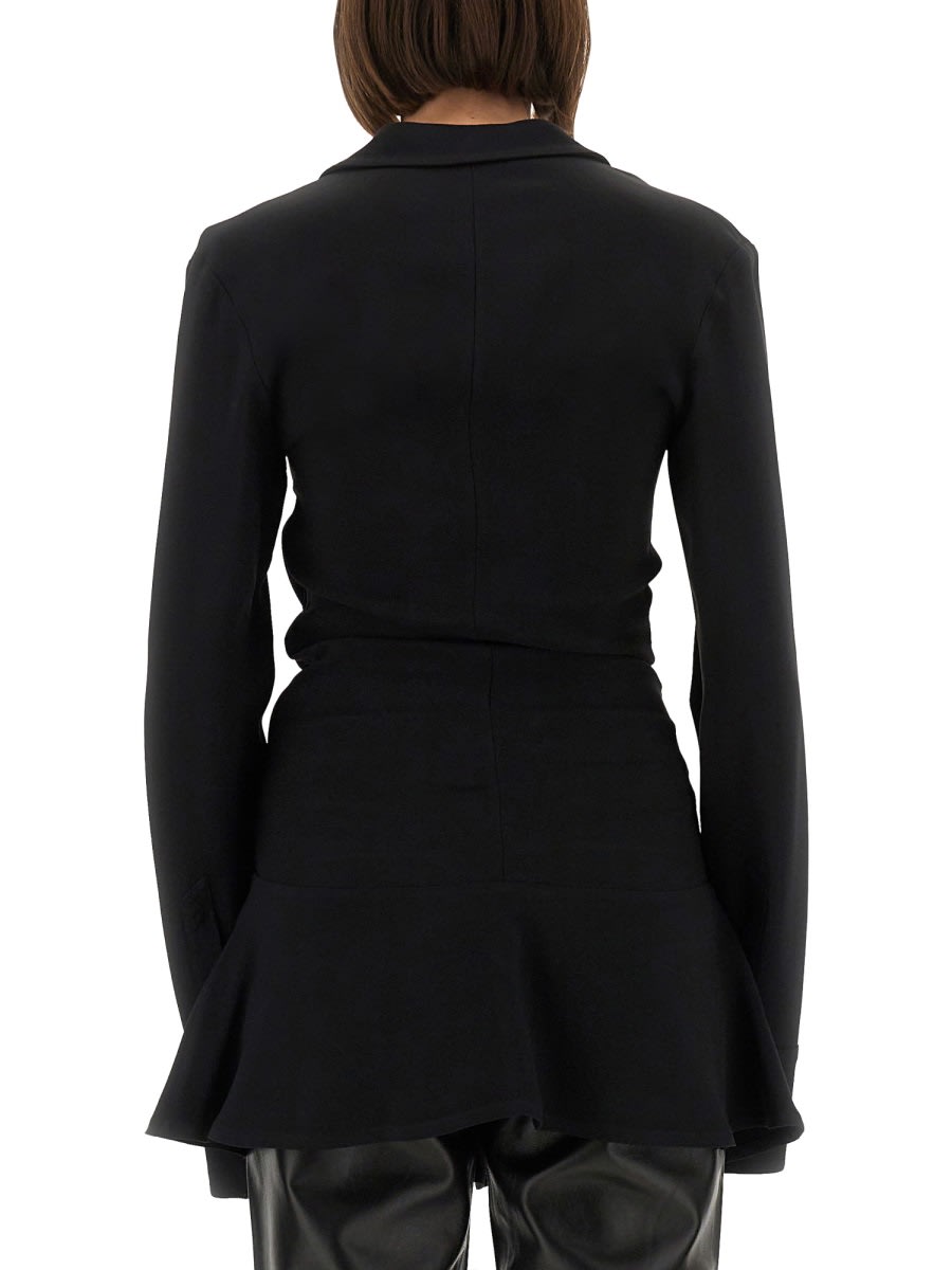 Attico Black Scoop-neck Mini Dress In Black