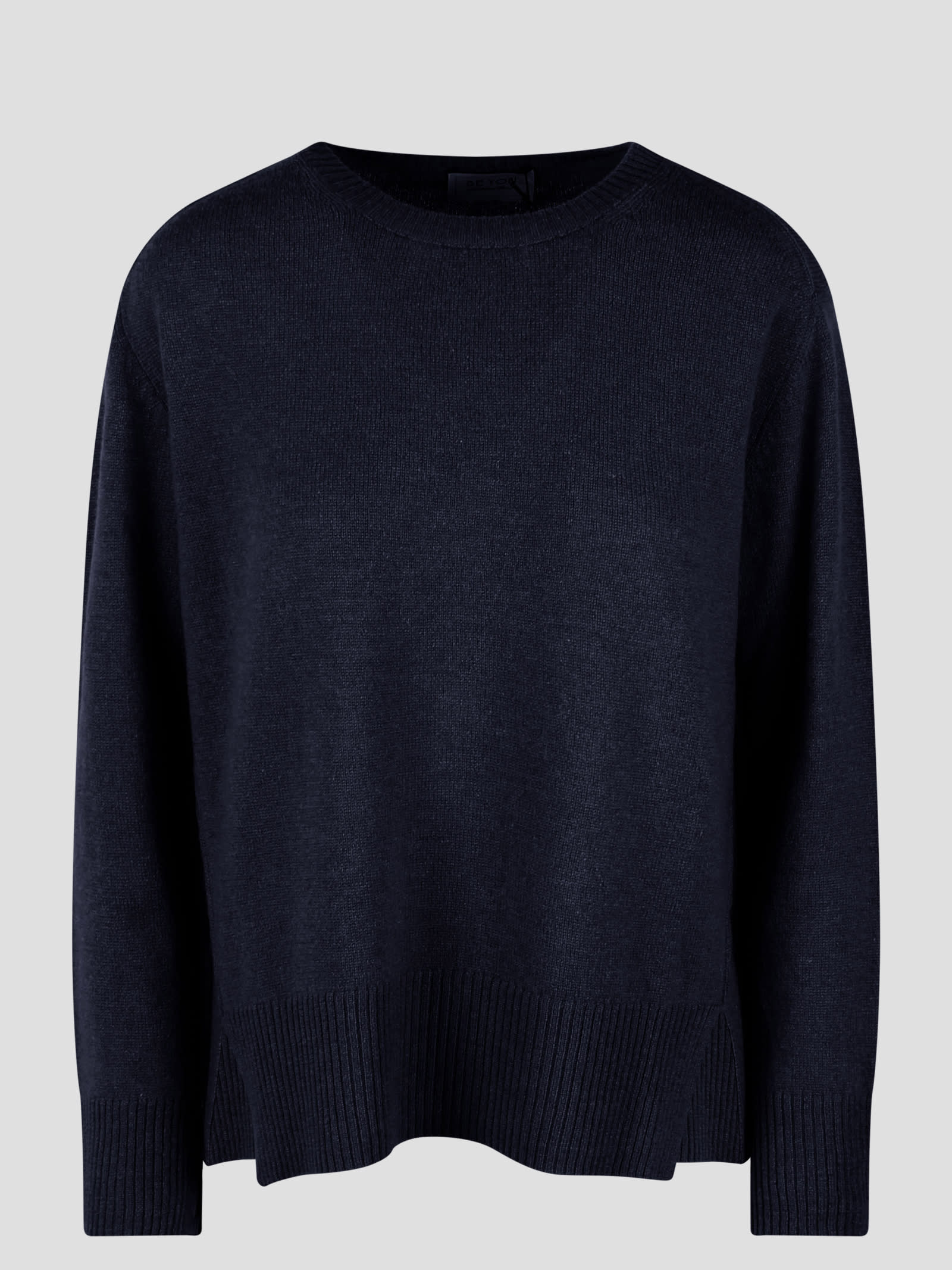 Shop Be You Relaxed Round Neck Sweater In Dark Blue