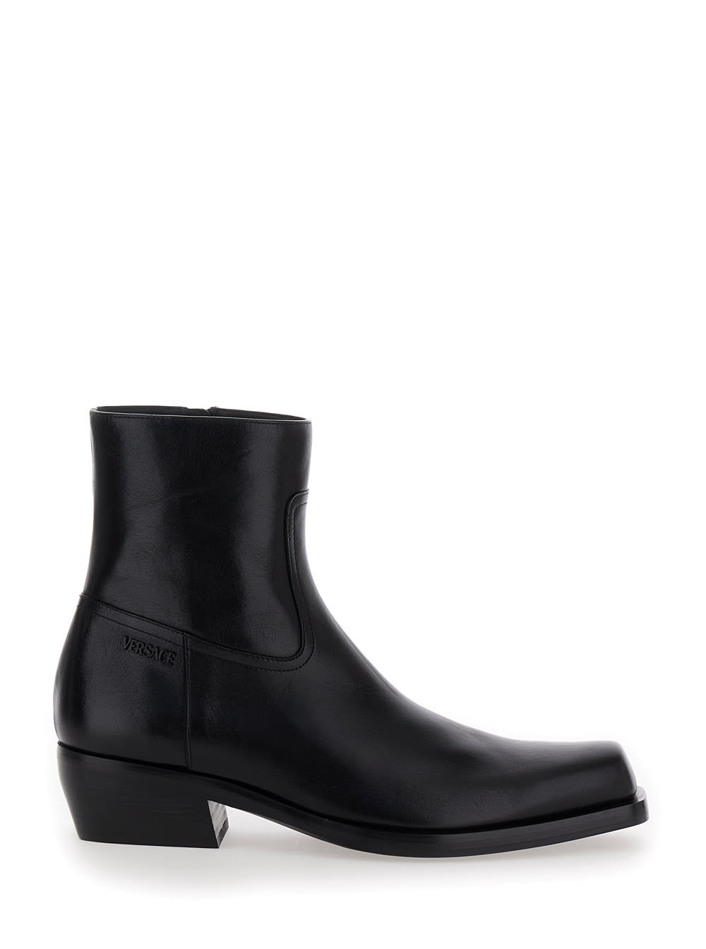 Black Leather Ankle Boots