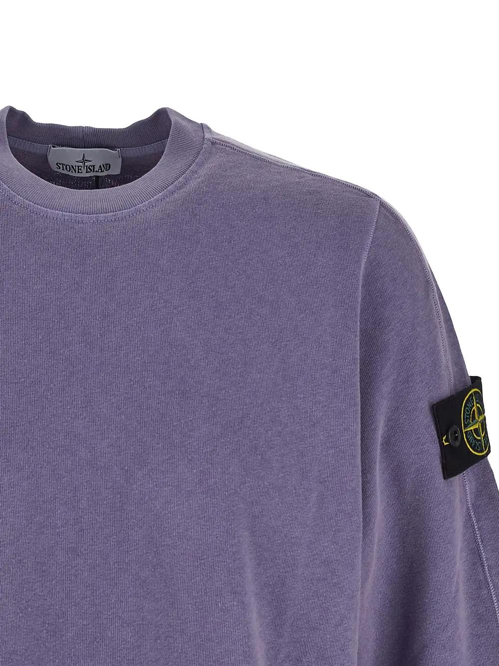 Shop Stone Island Logo Sweatshirt In Lavender