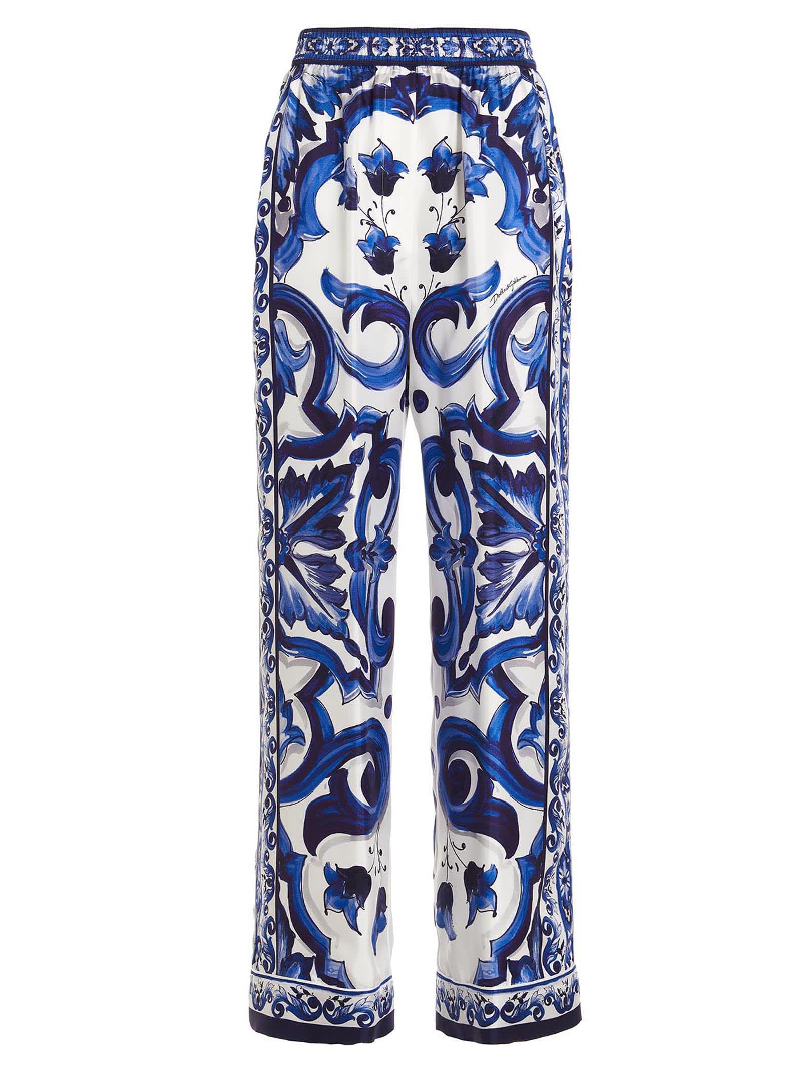 Dolce & Gabbana blue Mediterranean Trousers