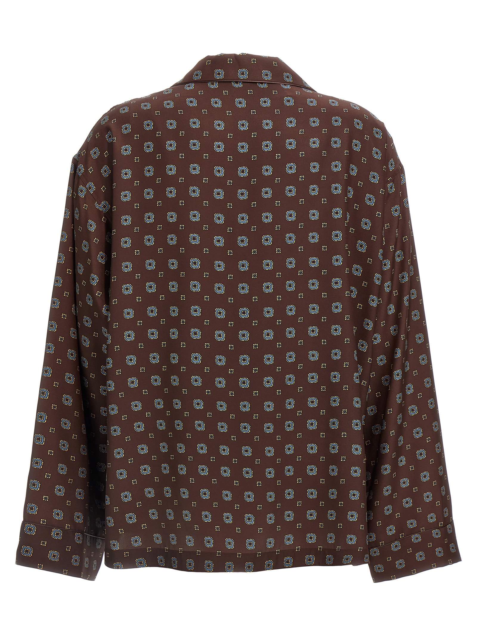 Shop Moschino Patterned Shirt In Brown