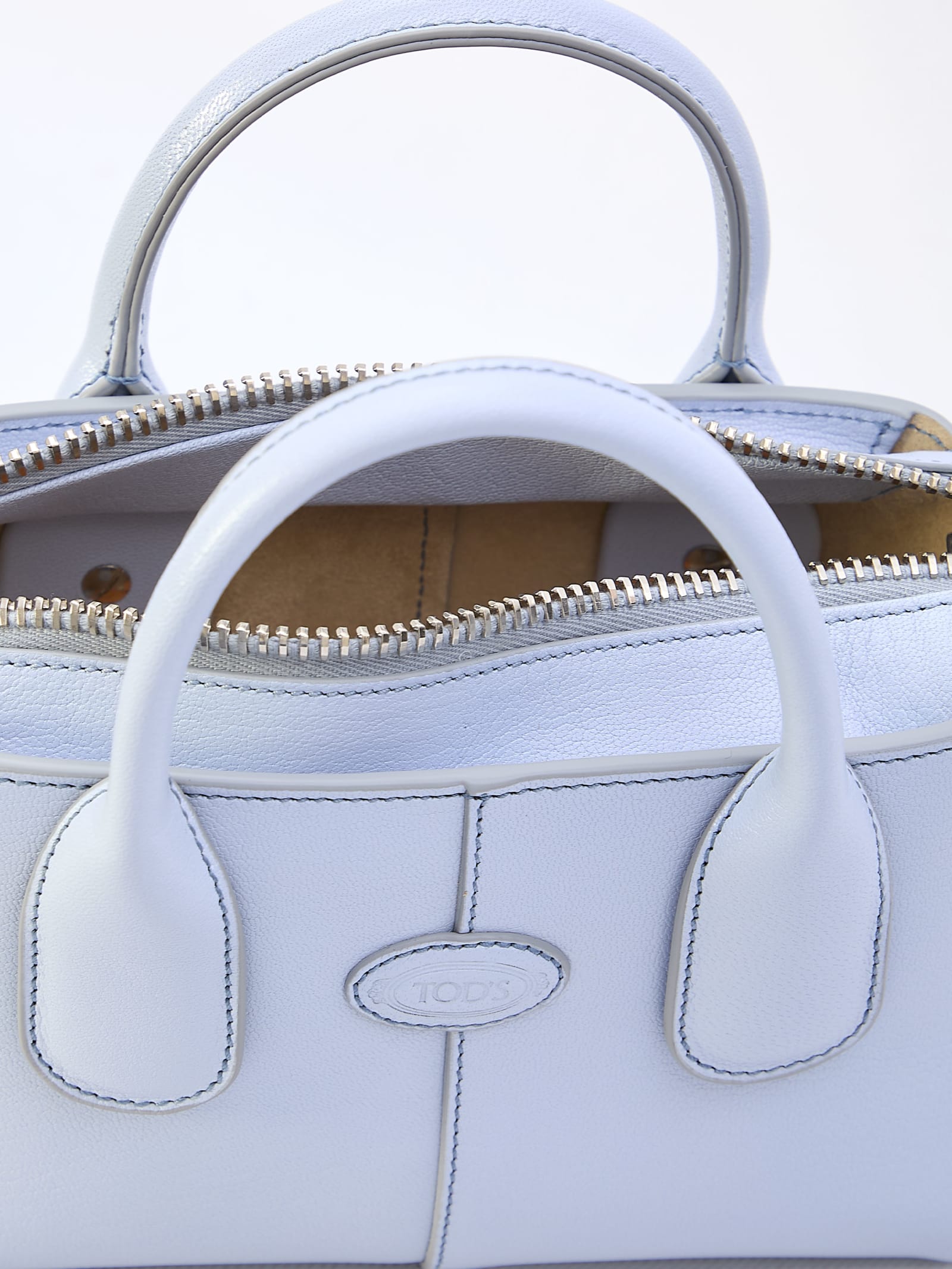 Shop Tod's Leather Mini Bag In Light Blue