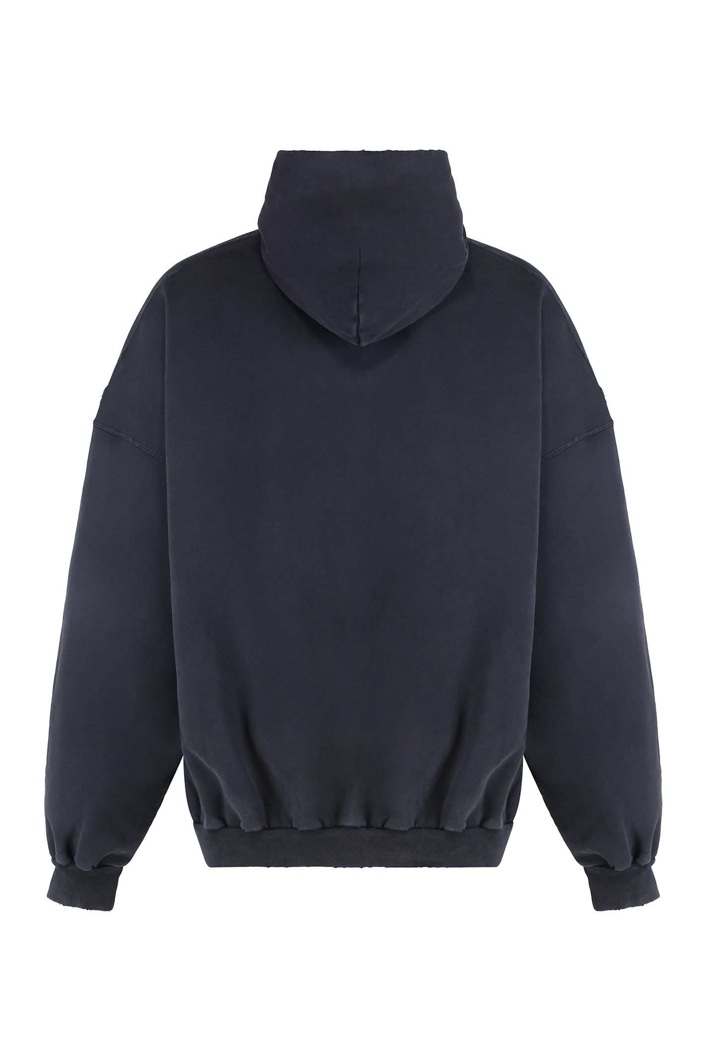 【BALENCIAGA】3D liquified effect cotton hoodie Balenciaga 3d Liquified Effect Cotton Hoodie In Washed Black