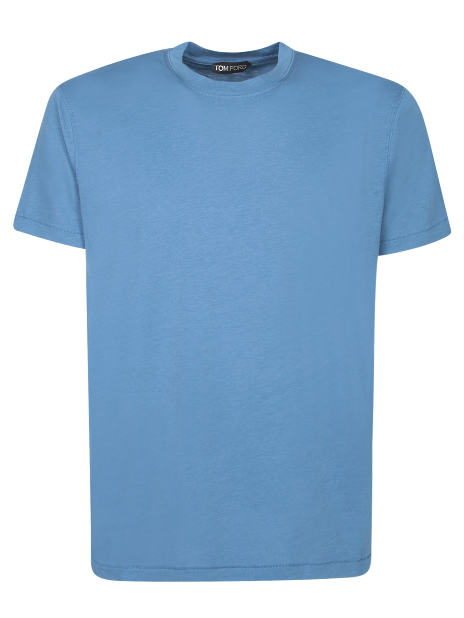 Tom Ford Sky Blue Crew Neck T-shirt In Lyocell In Blue