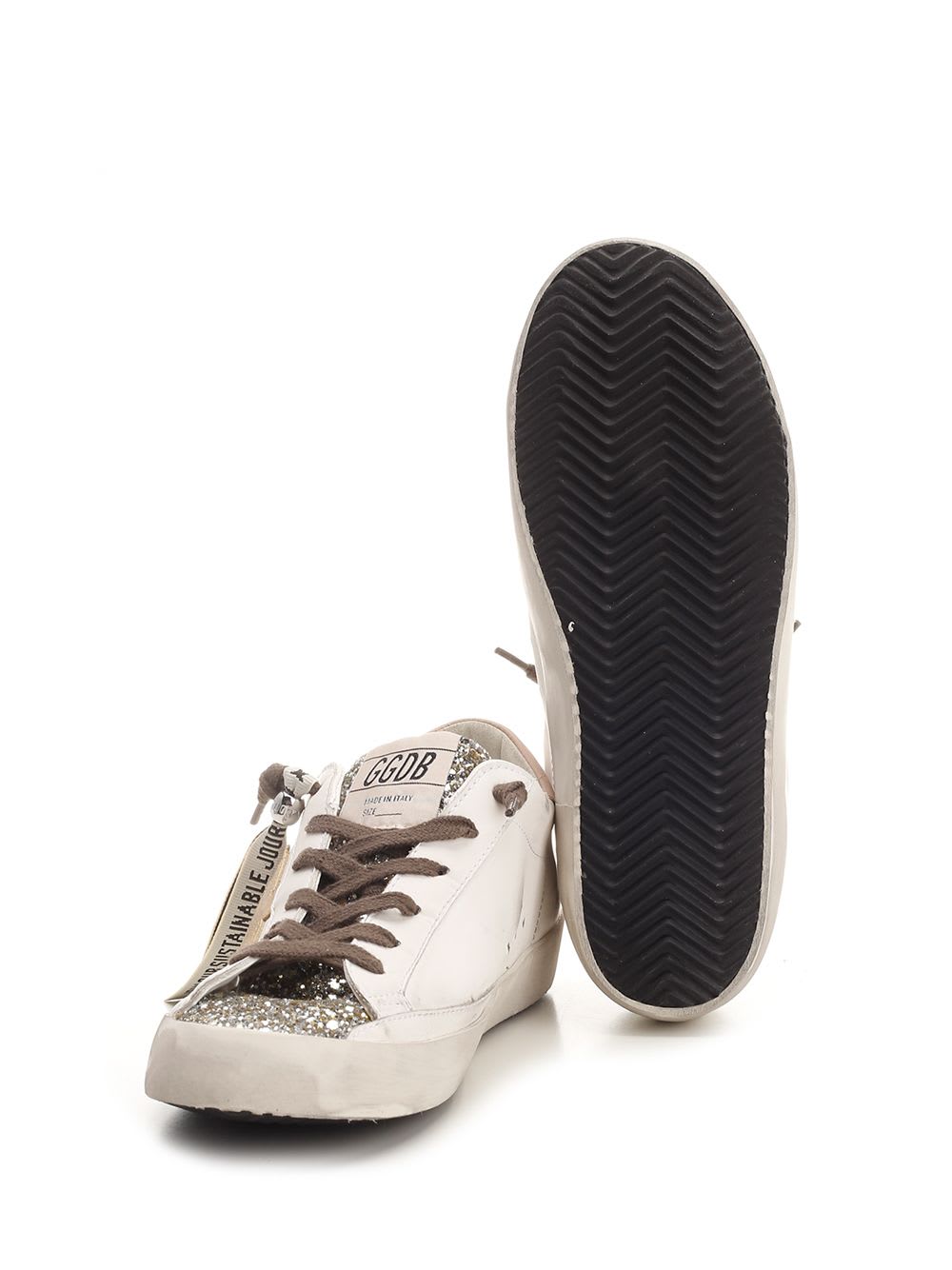 Shop Golden Goose White And Beige Super Star Sneakers In Bianco