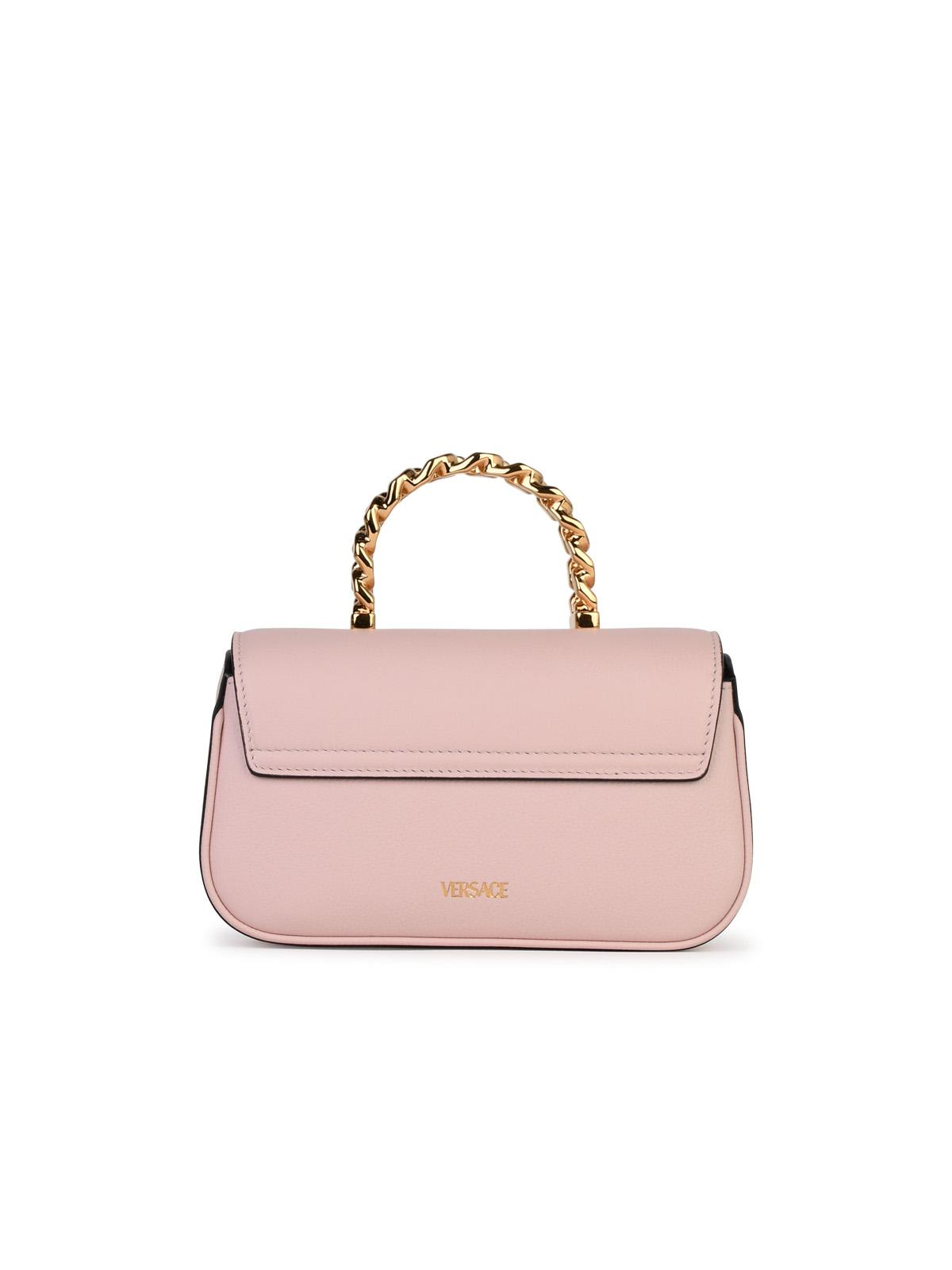 Shop Versace La Medusa Pink Leather Mini Bag