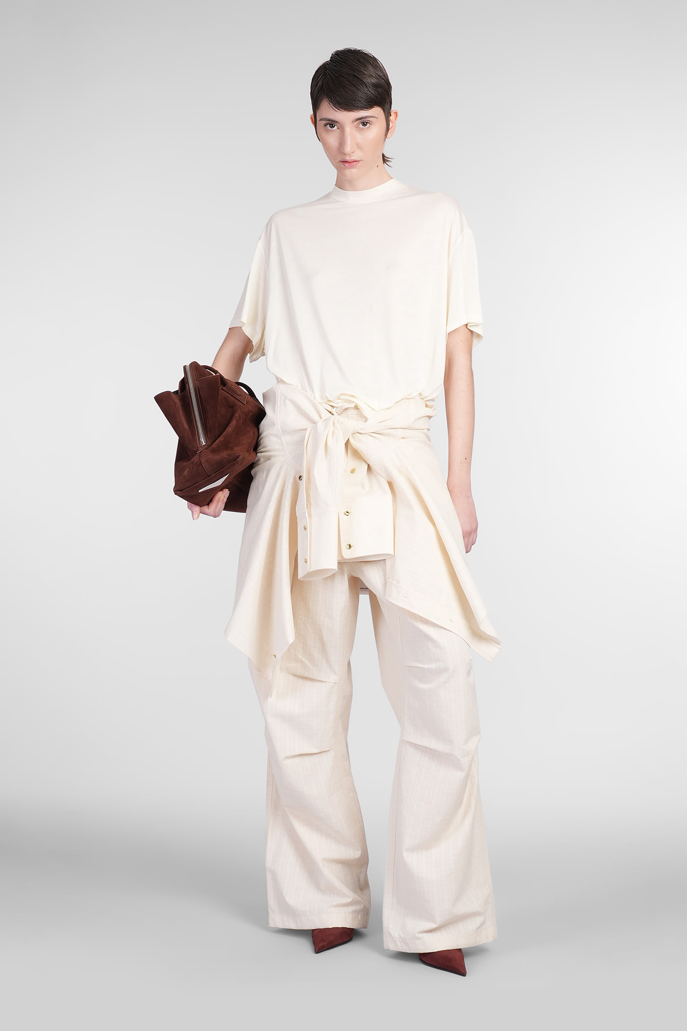 Darkpark Daisy Pants In Beige Cotton In Beige