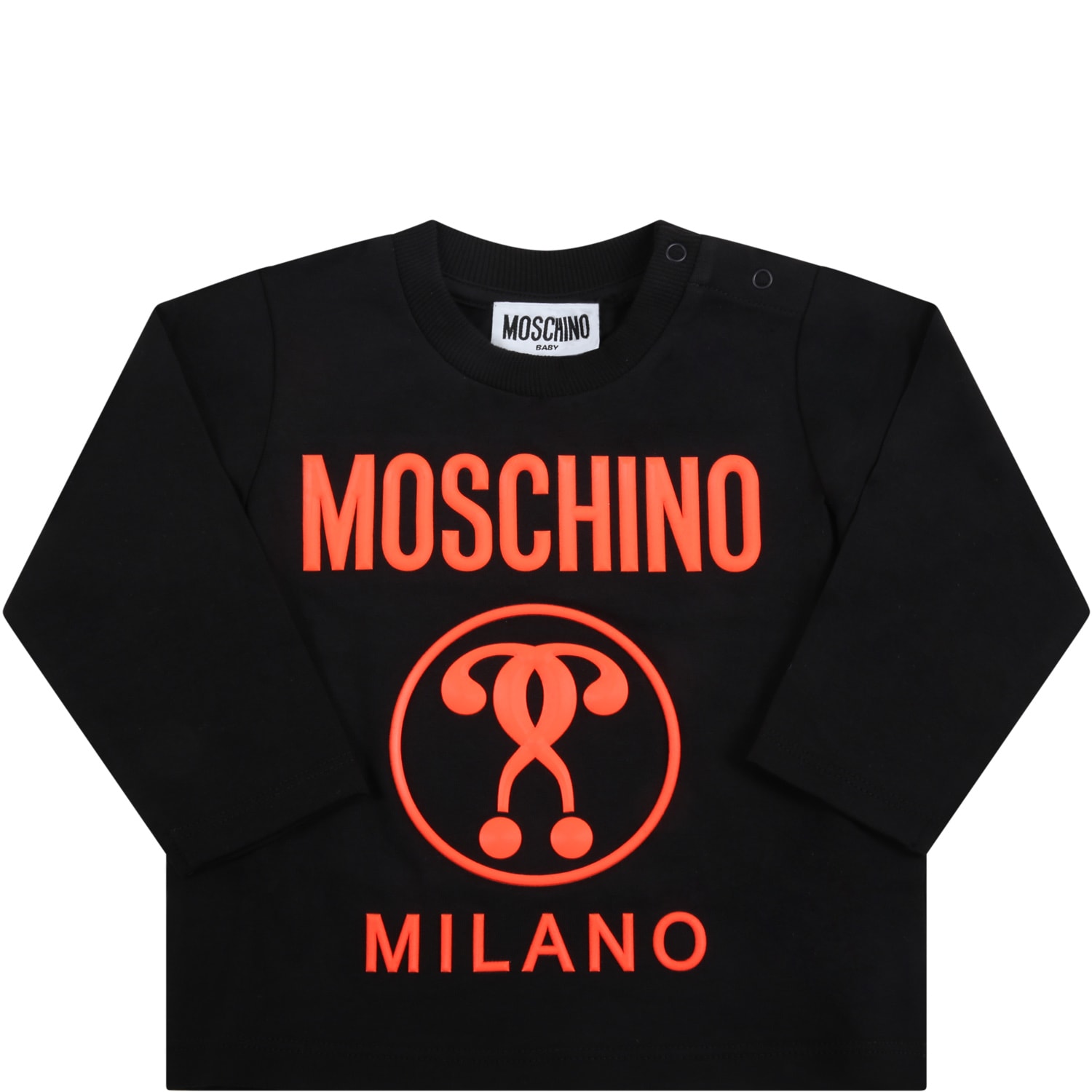 Moschino Black T-shirt For Baby Kids With Logo