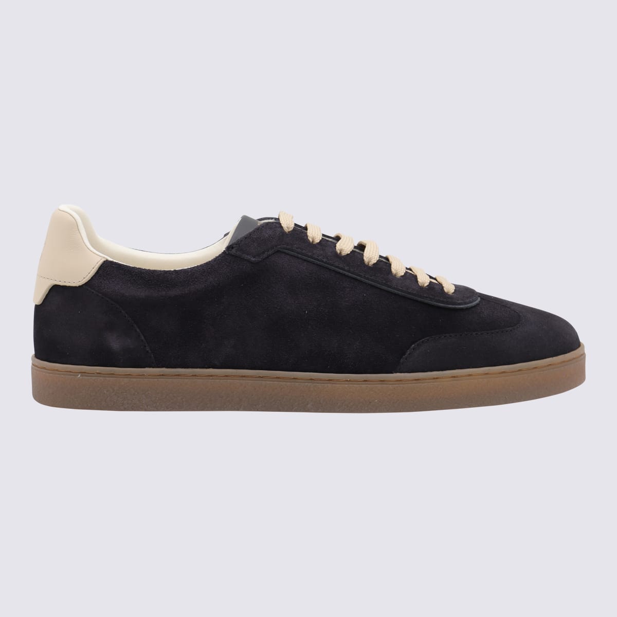 Dark Blue Leather Sneakers