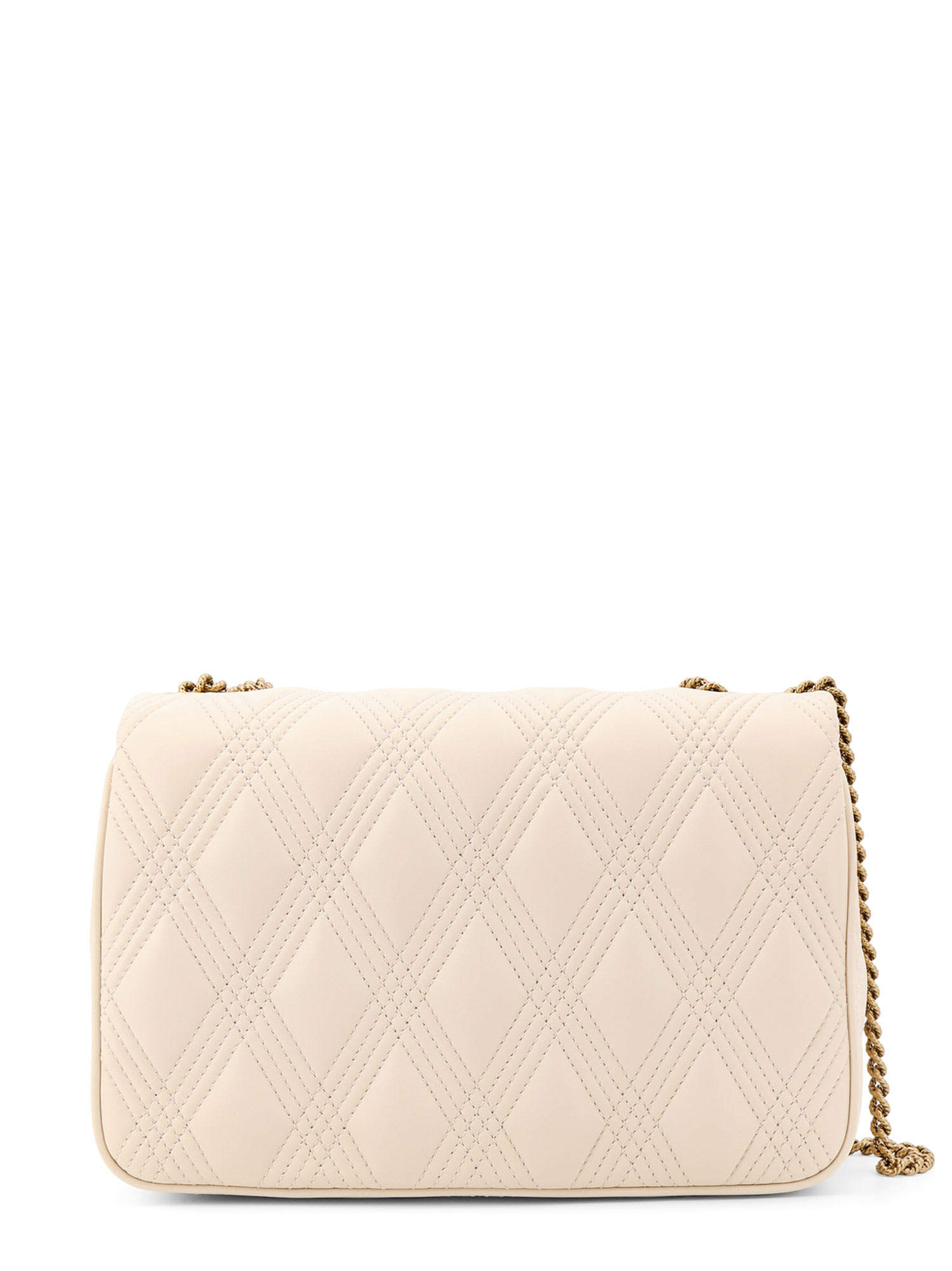 Valentino Women's Ivory Nappa Leather Medium Quiltie 67 Shoulder Bag In Beige