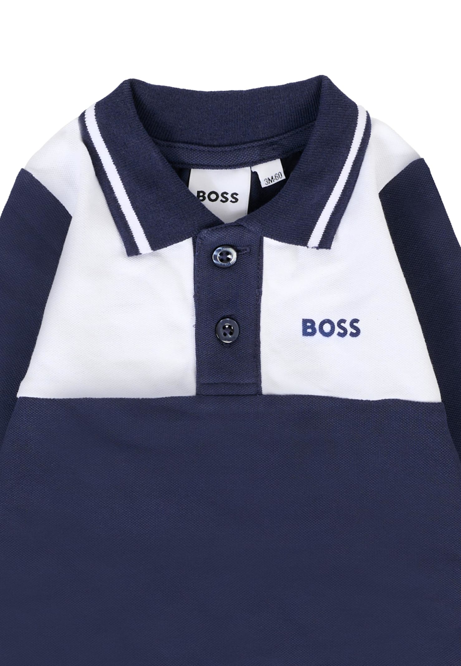 Hugo Boss Blue Babygrow For Baby Boy With Logo In Blue