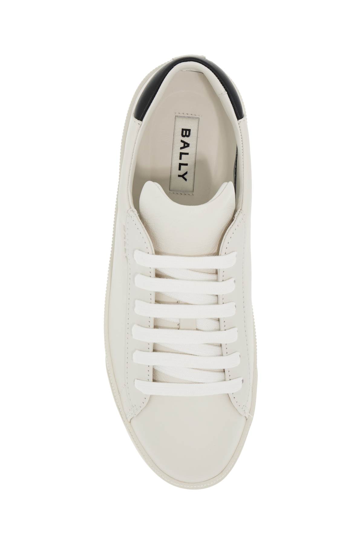 Shop Bally Soft Leather Ryvery Sneakers For Comfortable In White/black (white)