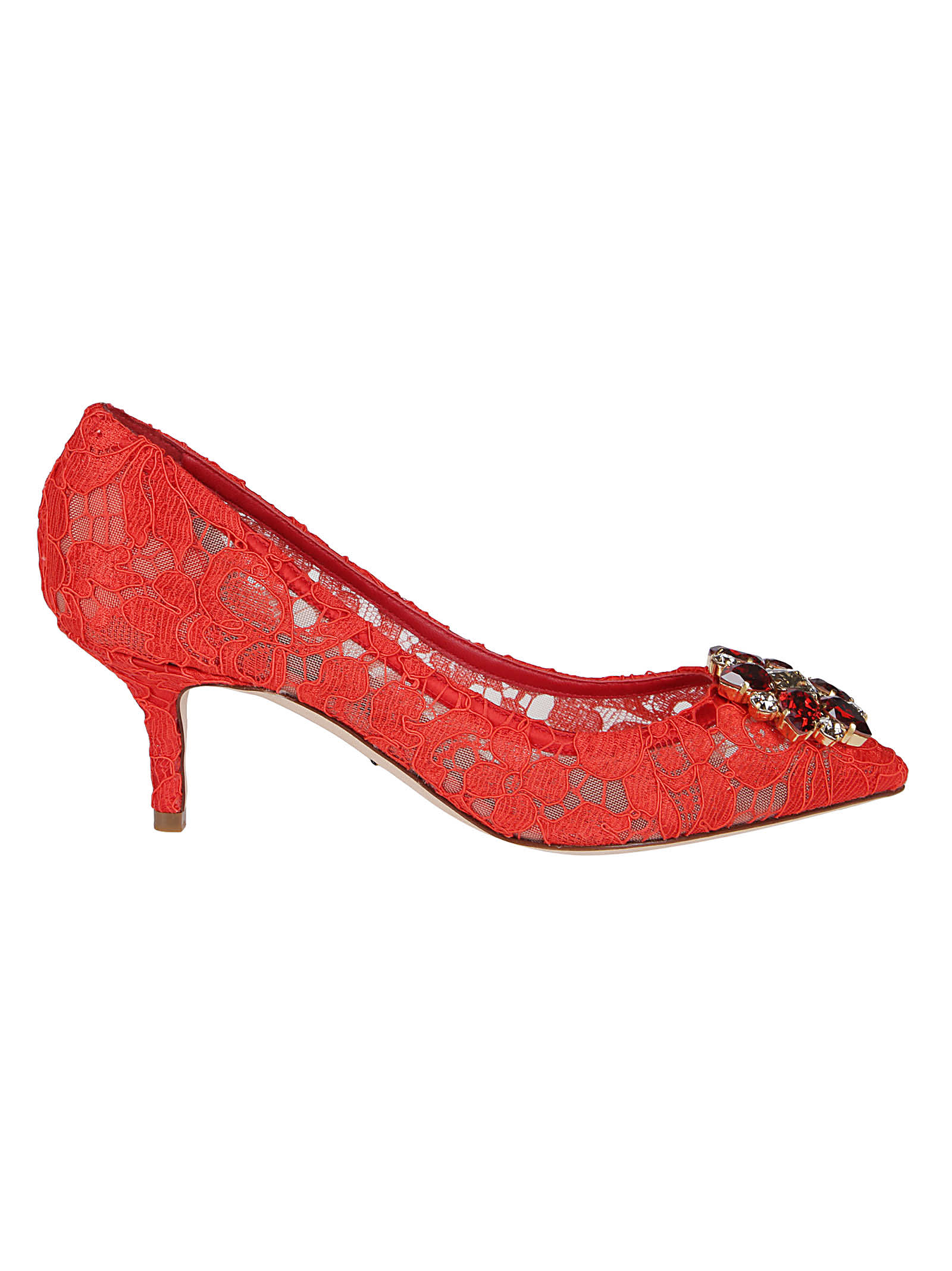 DOLCE & GABBANA RED LACE PUMPS,11822817