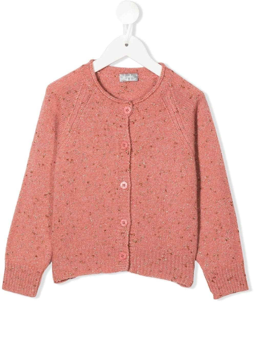 Il Gufo Kids Blush Pink Wool Cardigan With Lurex Details