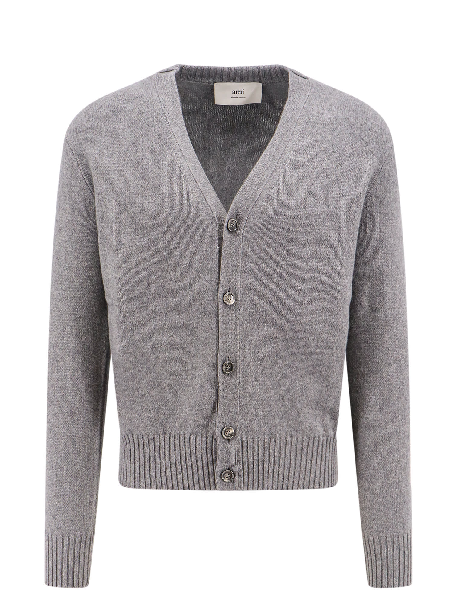 Shop Ami Alexandre Mattiussi Cardigan In Grey