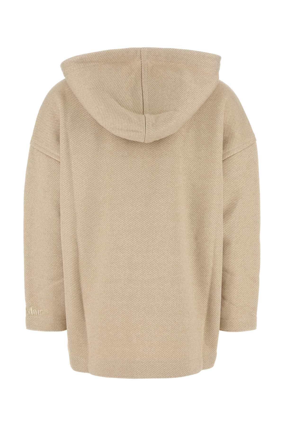 Max Mara Women Sand Cotton Blend Rally Sweatshirt In Albino