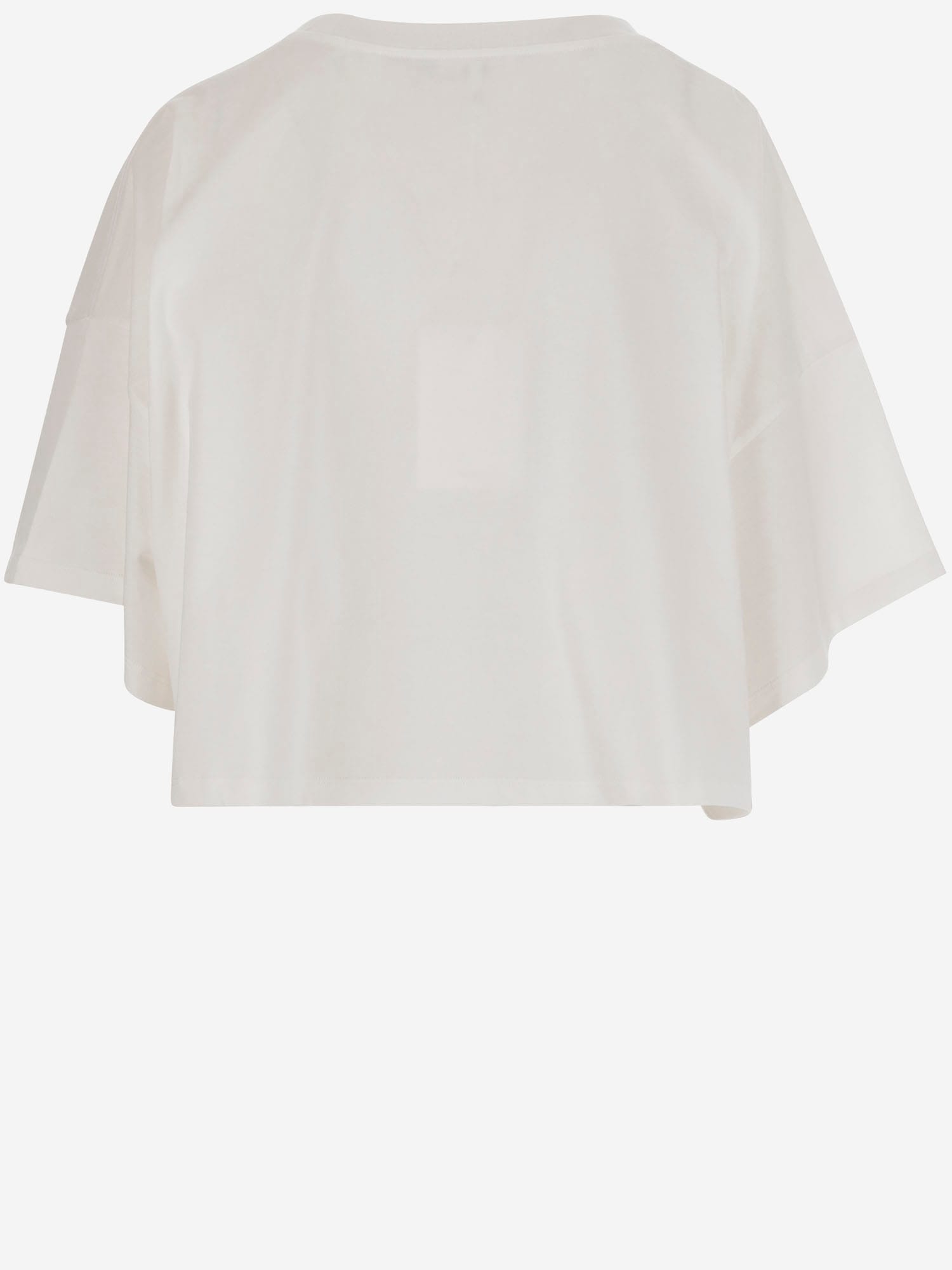 Chloé Logo Print Cropped T-shirt In White