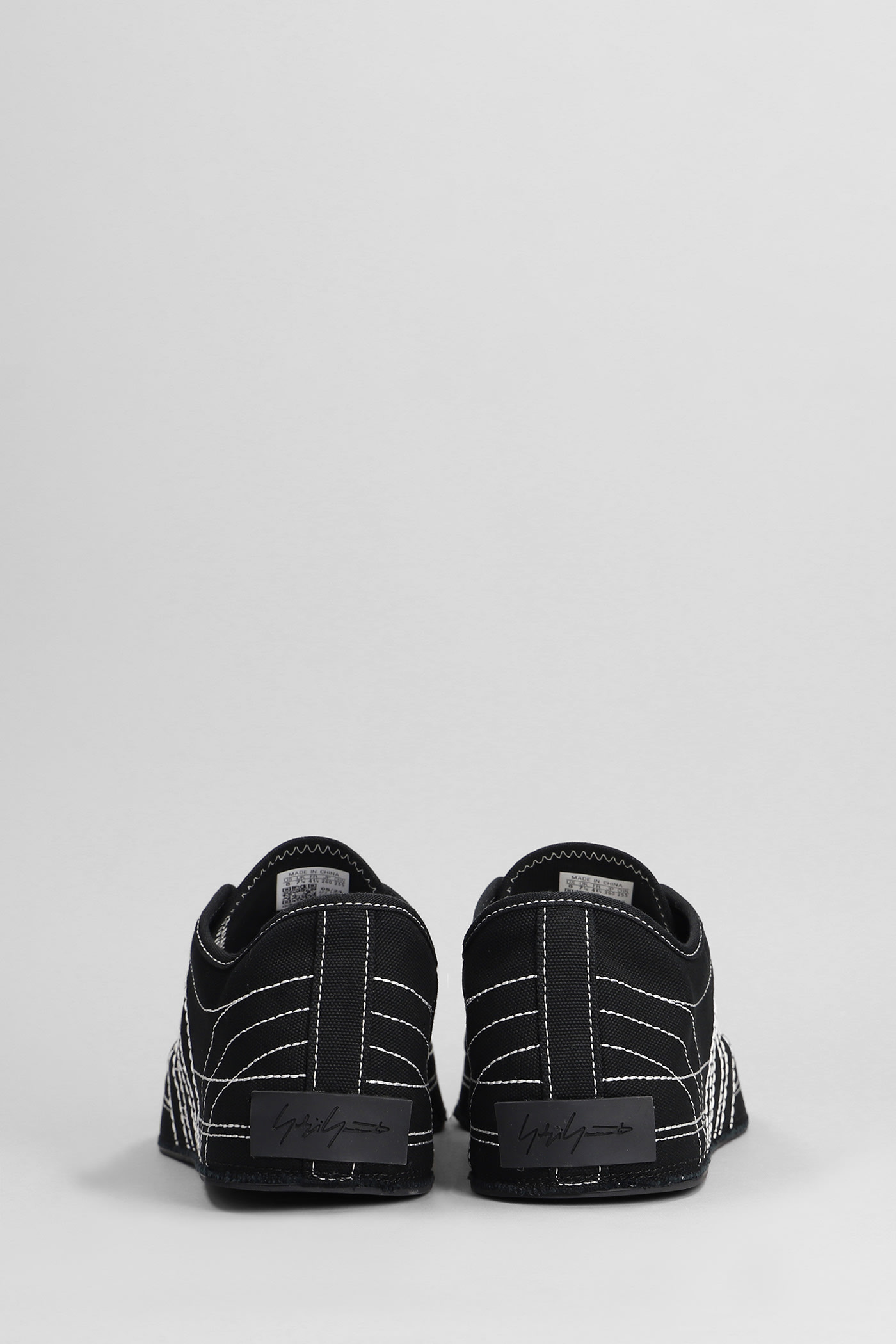 Shop Y-3 Nizza Lo Sneakers In Black Cotton