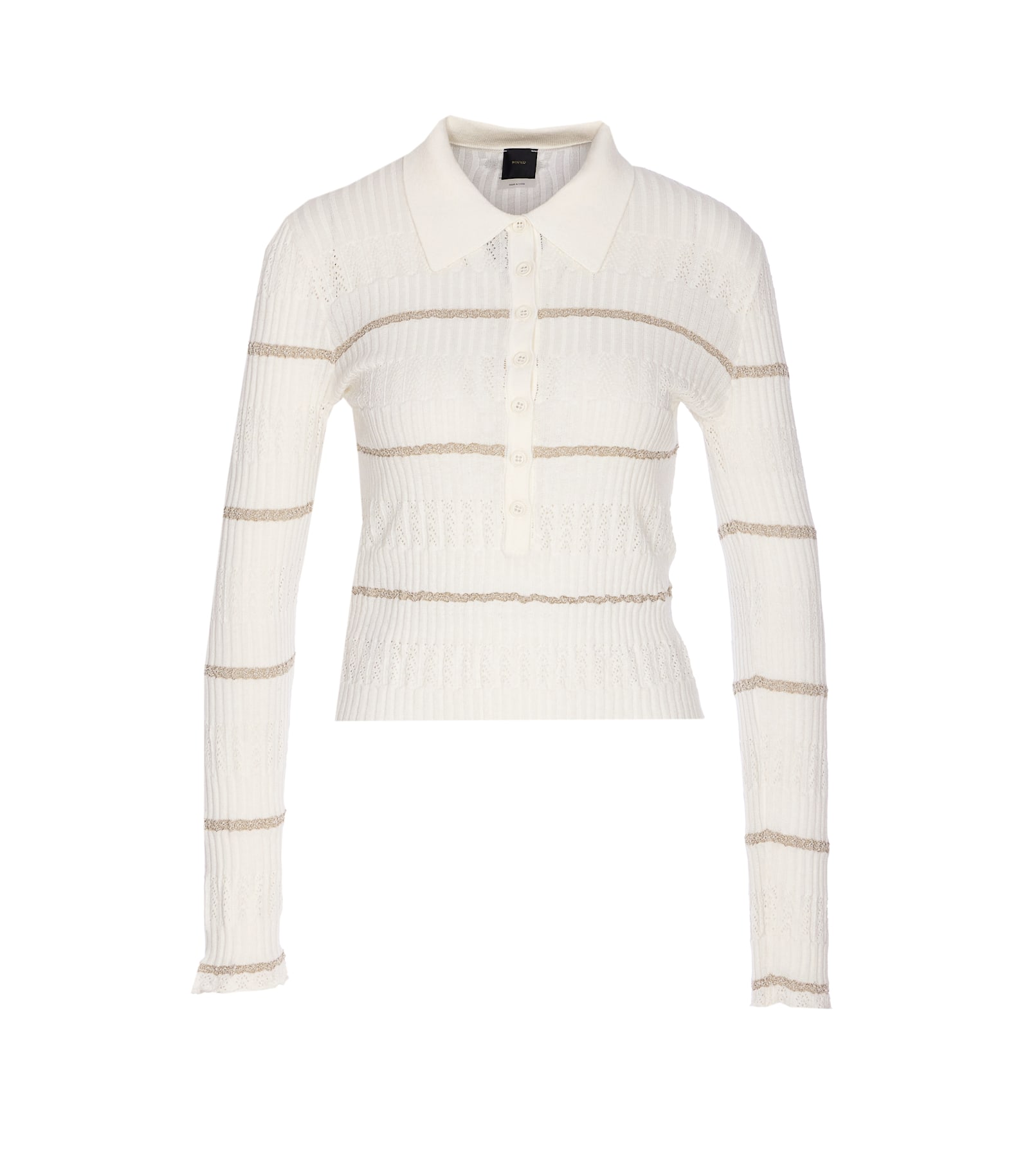 Pinko Jannu Long Sleeves Polo In White