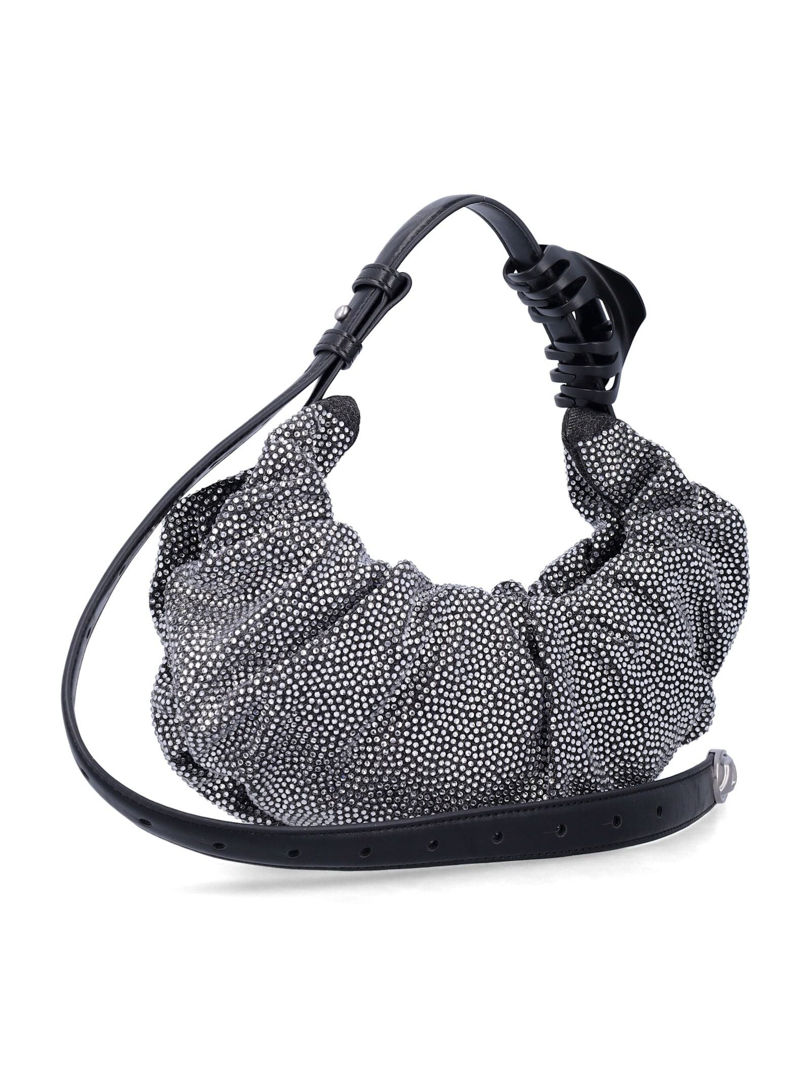 Diesel Contemporary Silver Bag With Structured Design In Black