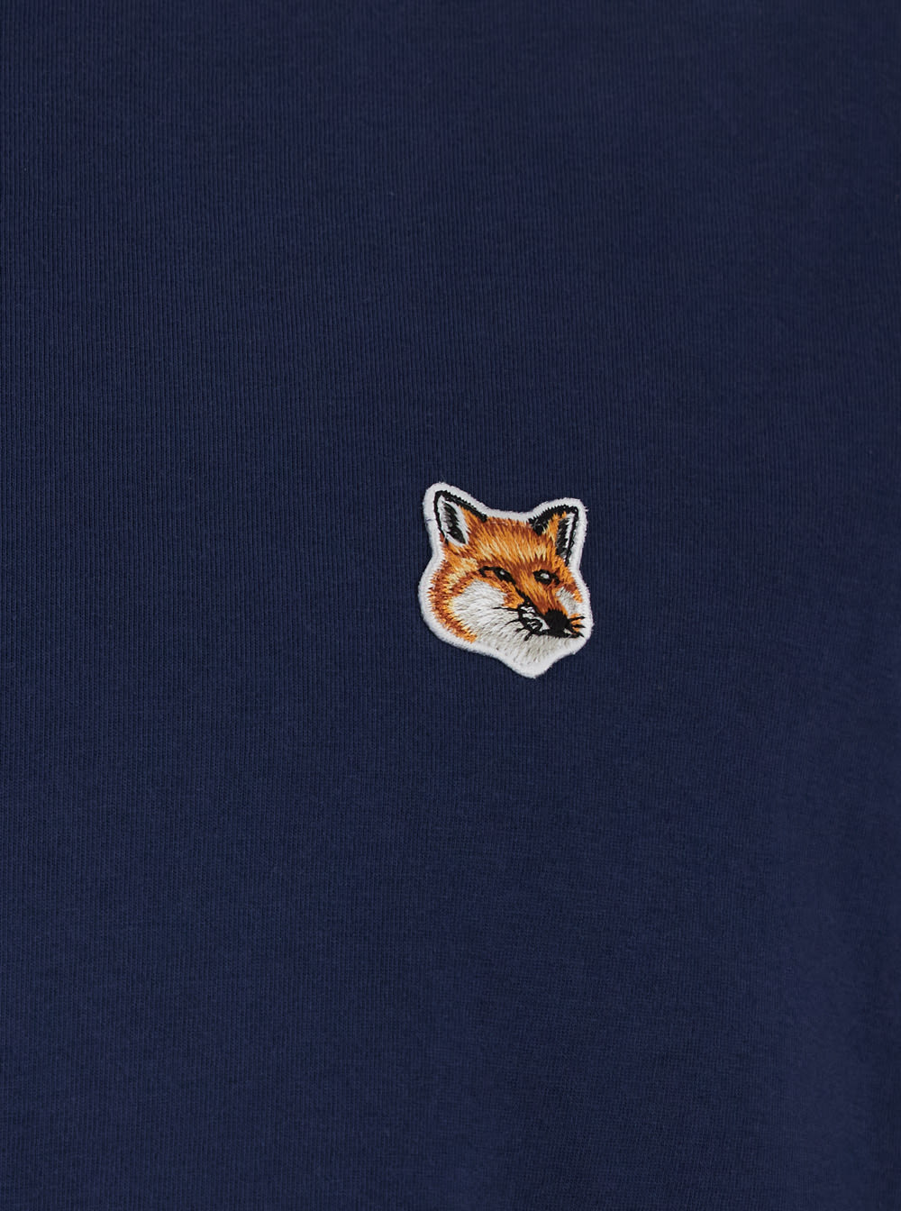 Shop Maison Kitsuné Blue T-shirt With Fox Head Patch In Cotton Man