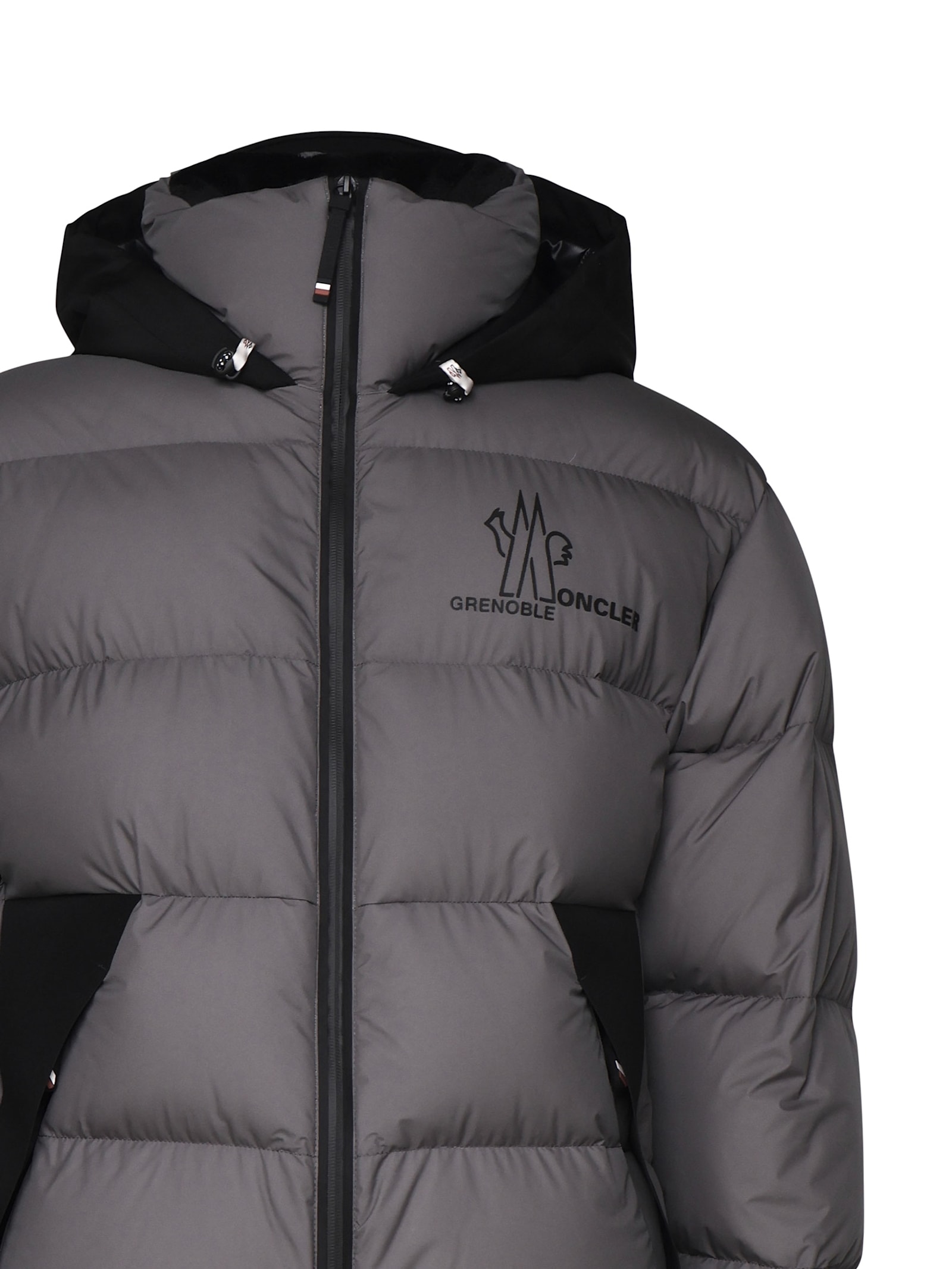 Shop Moncler Marcassin Down Jacket In Grey, Black