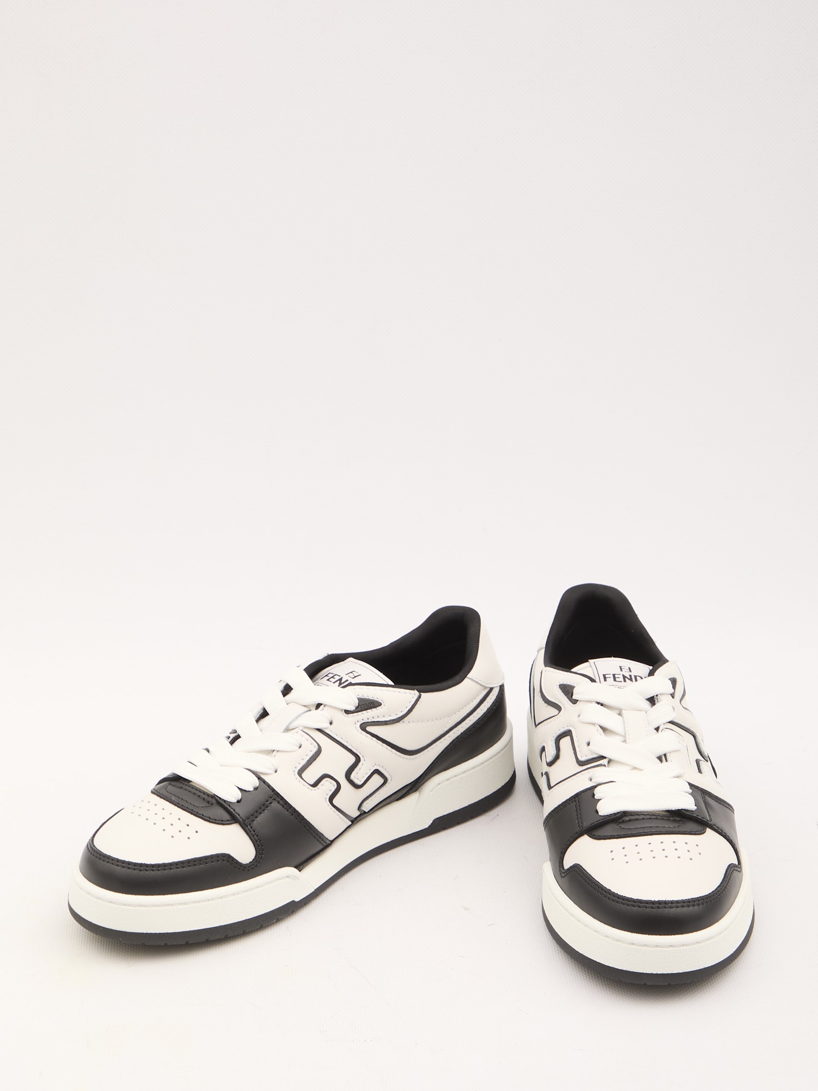 Shop Fendi Match Sneakers In White