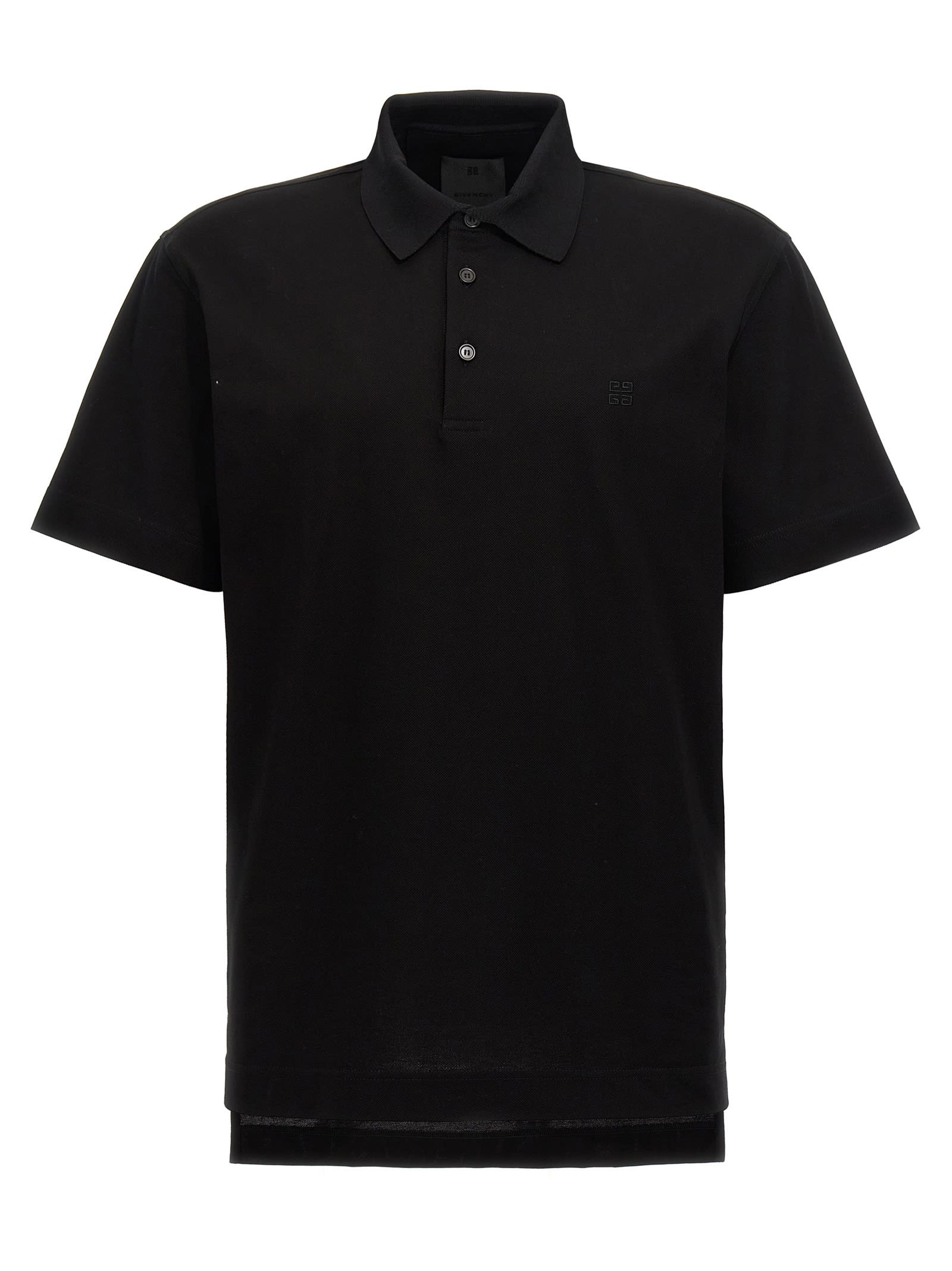 Shop Givenchy Logo Embroidery Polo Shirt In Black