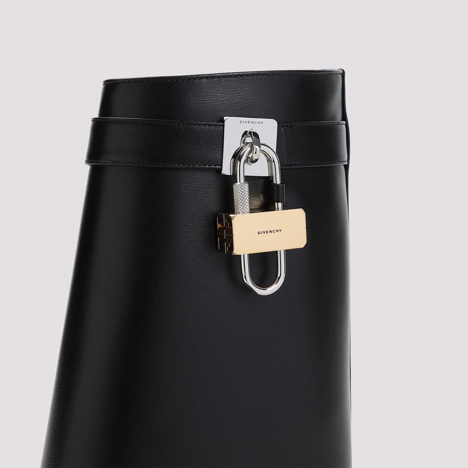 Givenchy Shark Lock 90 Leather Ankle Boots Shoes In Black