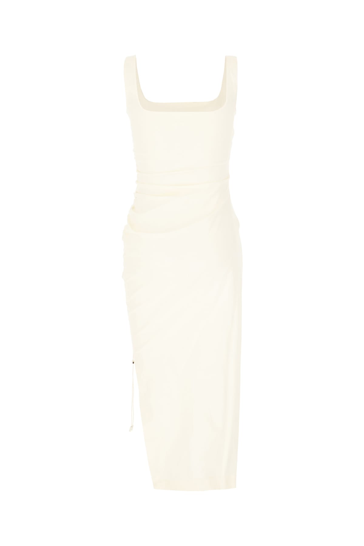 Shop Sportmax Ivory Stretch Cotton Dress In 001