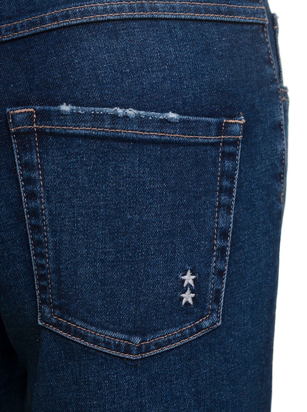 Shop Icon Denim Pam Blue Five-pockets Flared Jeans In Cotton Blend Denim Woman