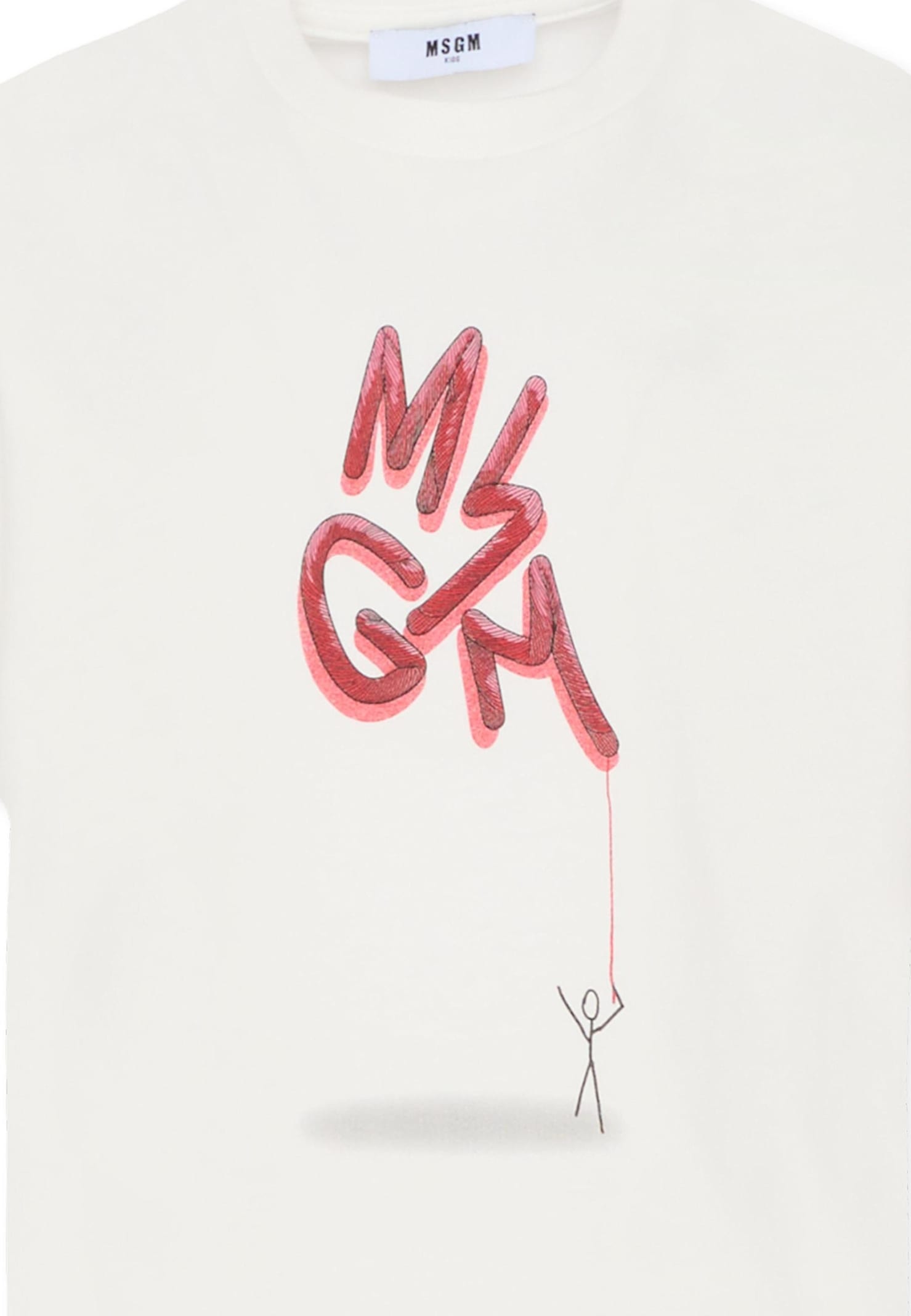 Msgm White T-shirt For Boy With Logo In White