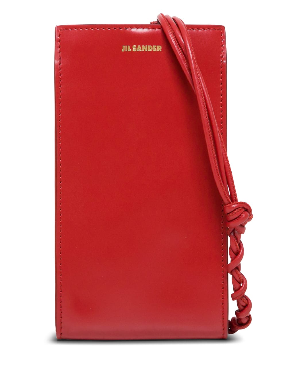 Jil Sander Tangle Red Leather Crossbody Bag For Smartphone
